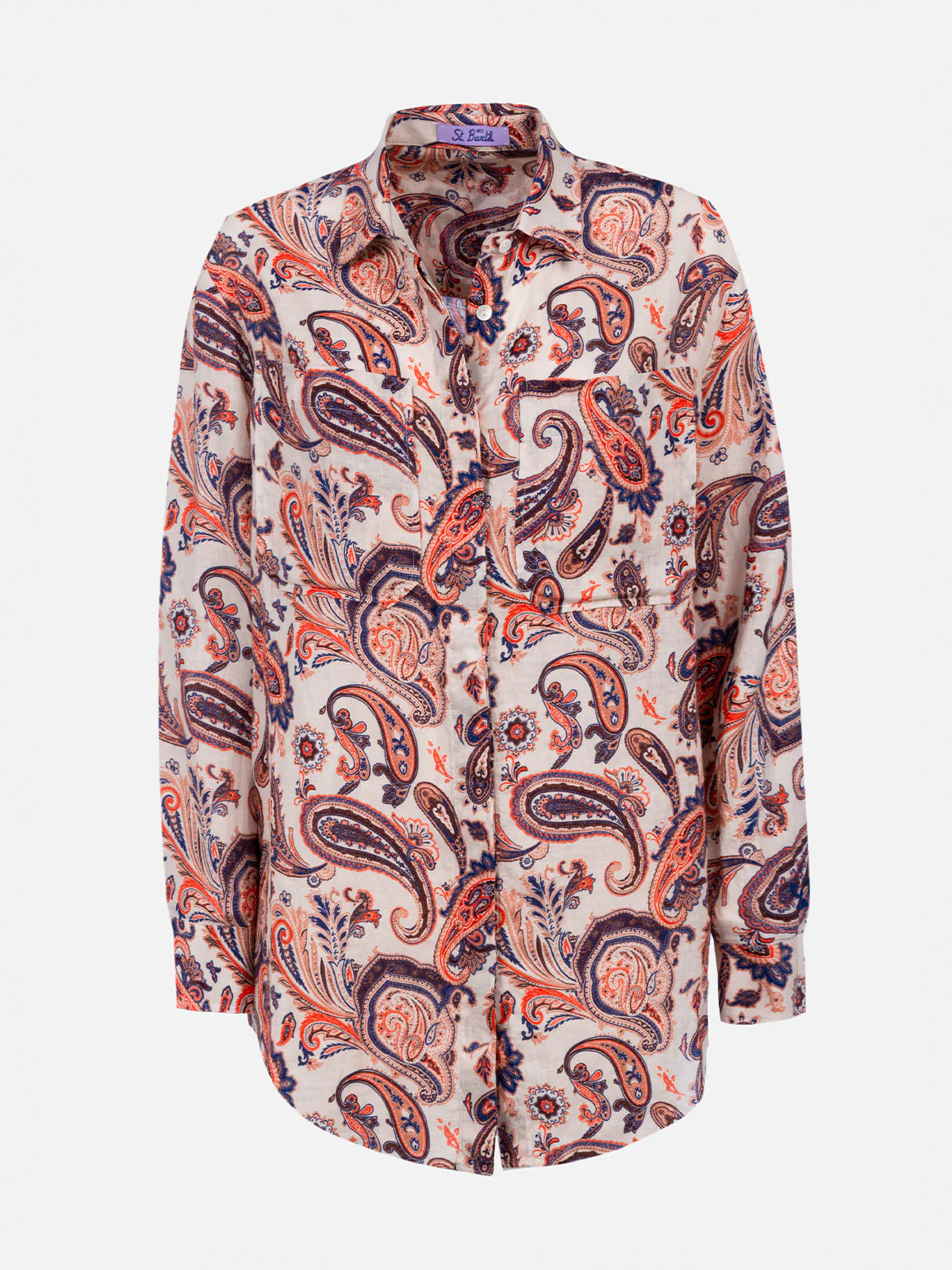 Alodie linen shirt with paisley print - Image 5