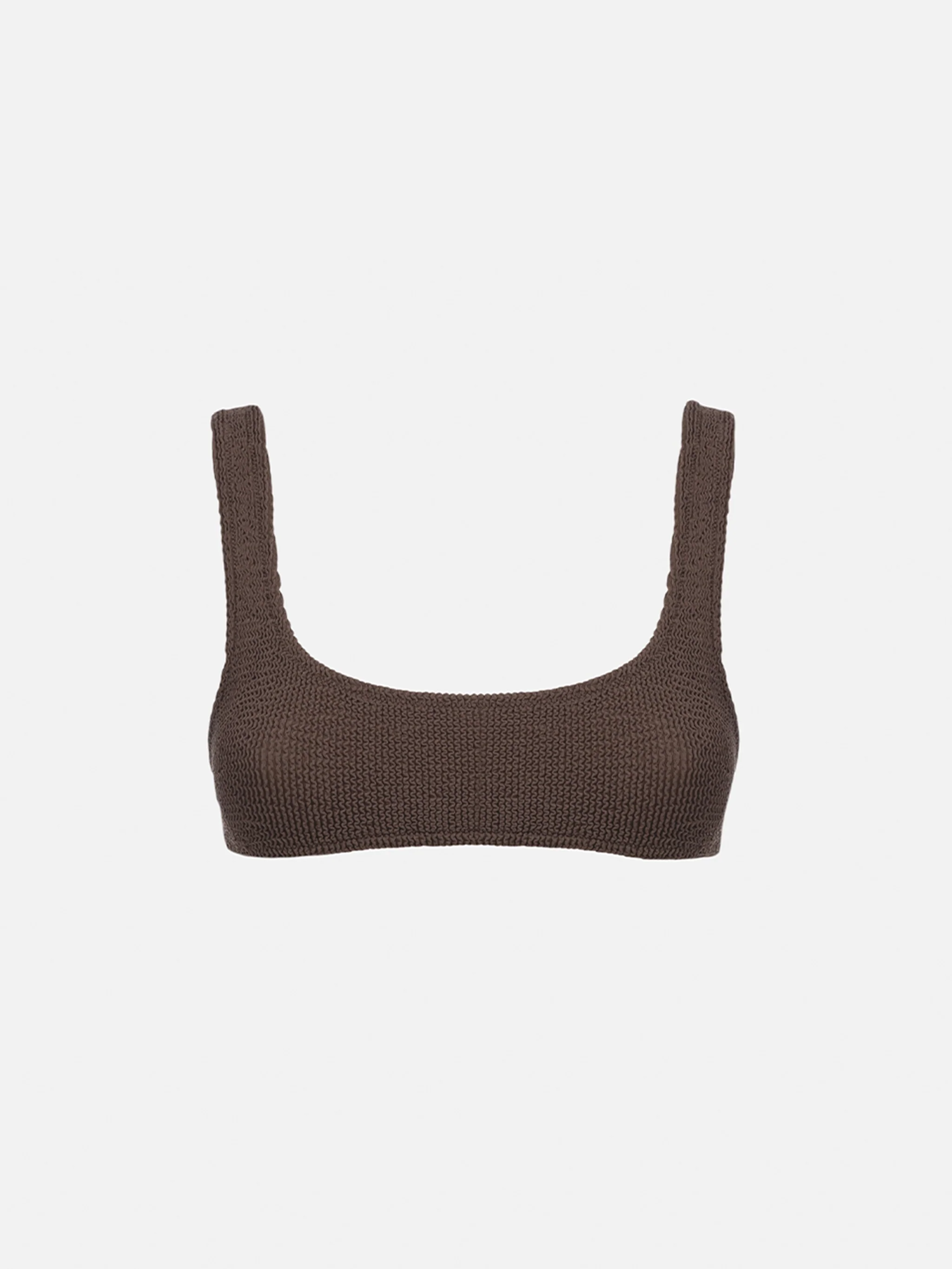 Naima brown crinkle classic bralette top