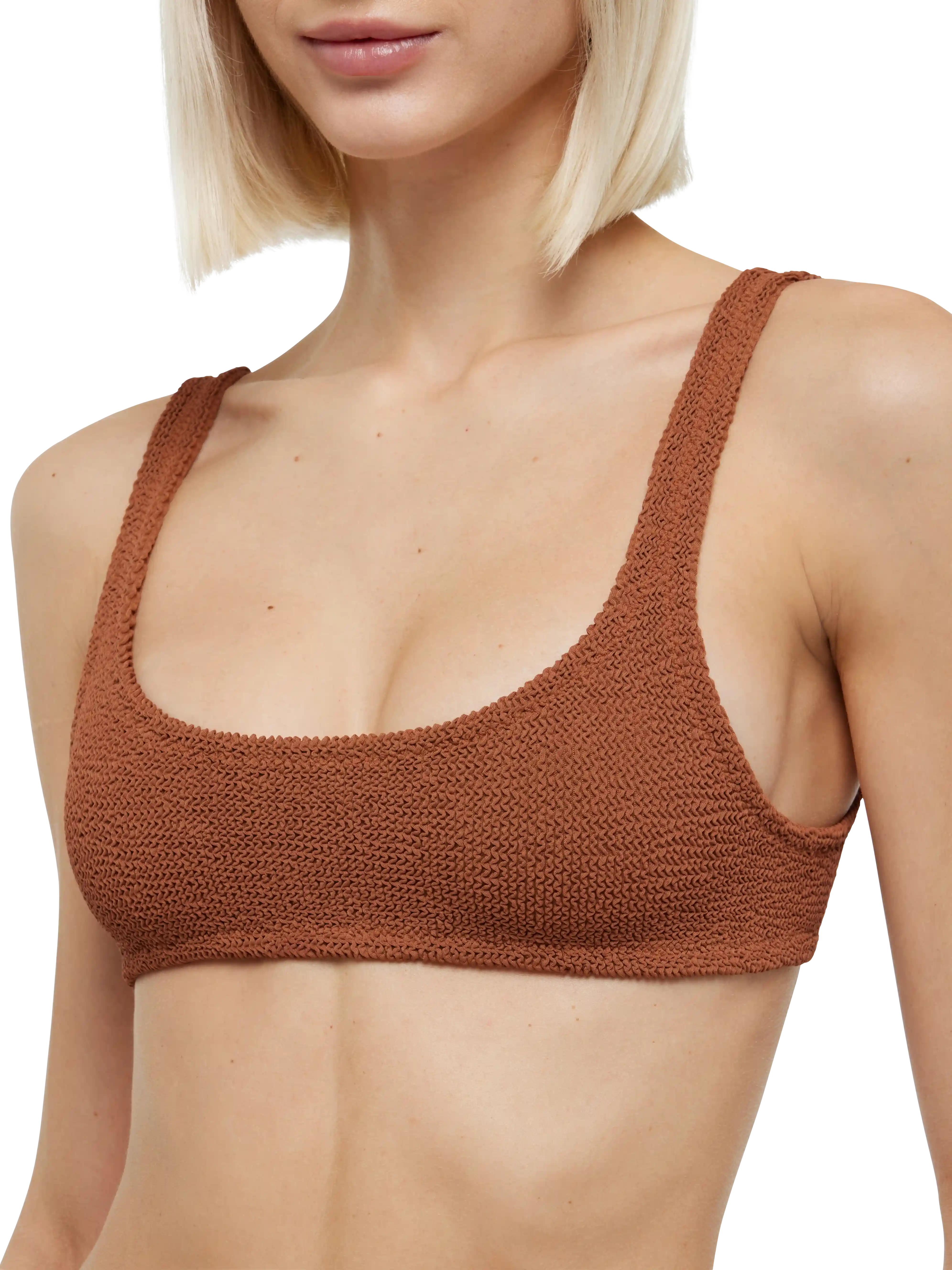 Naima camel brown crinkle classic bralette top - Image 3