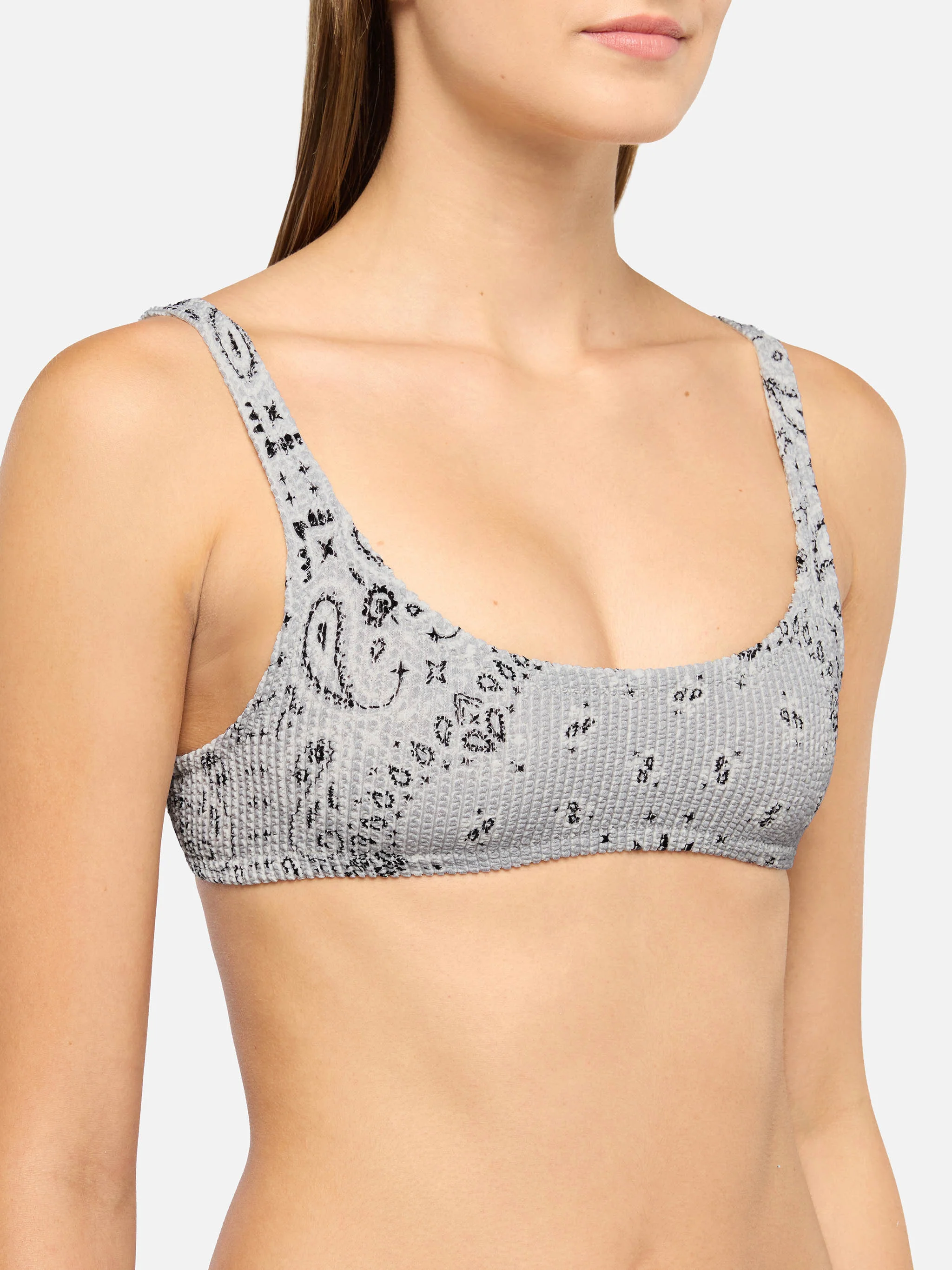 Naima crinkle classic bralette top with bandana print - Image 2