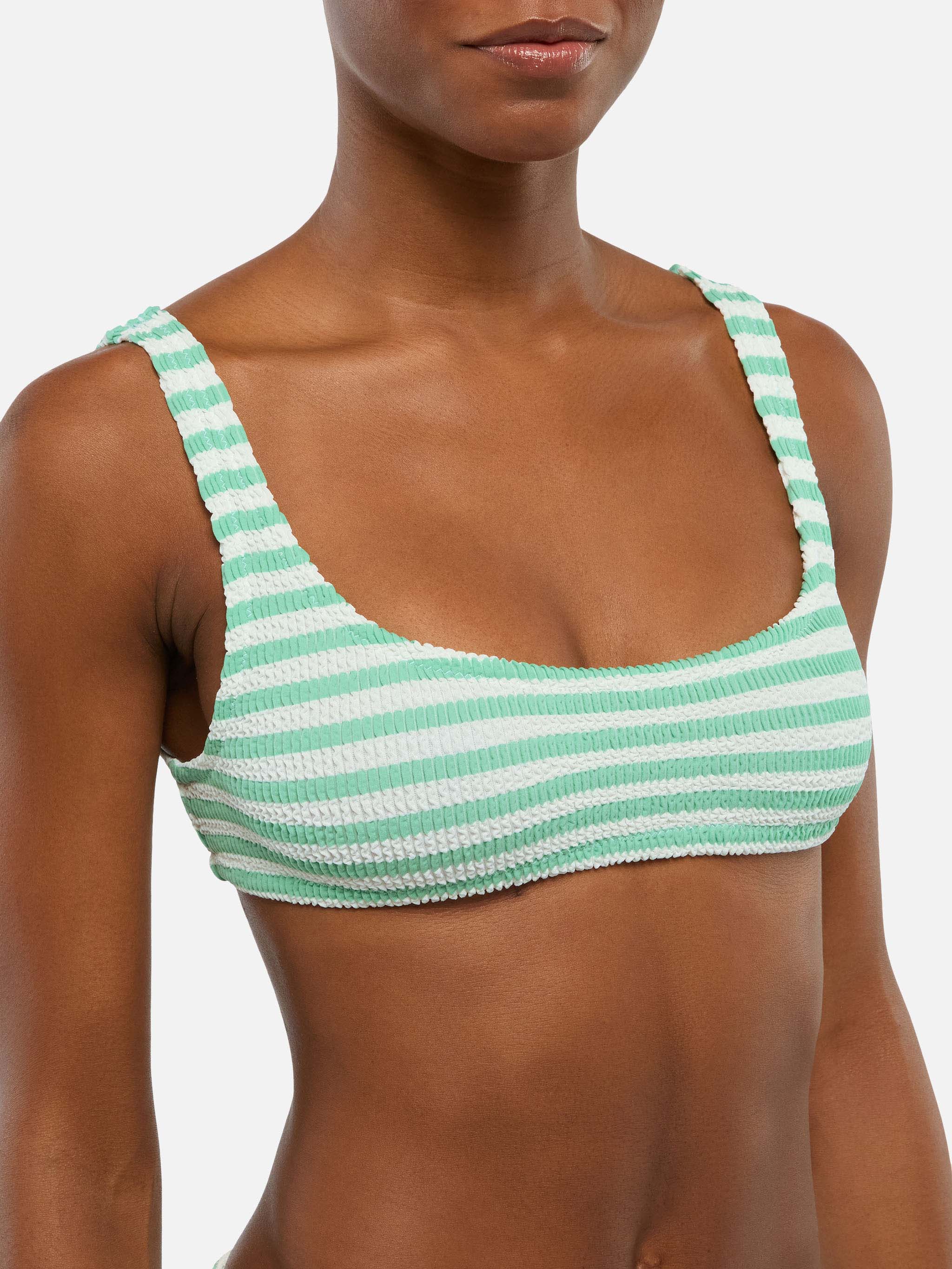 Naima crinkle classic bralette top with striped print - Image 2