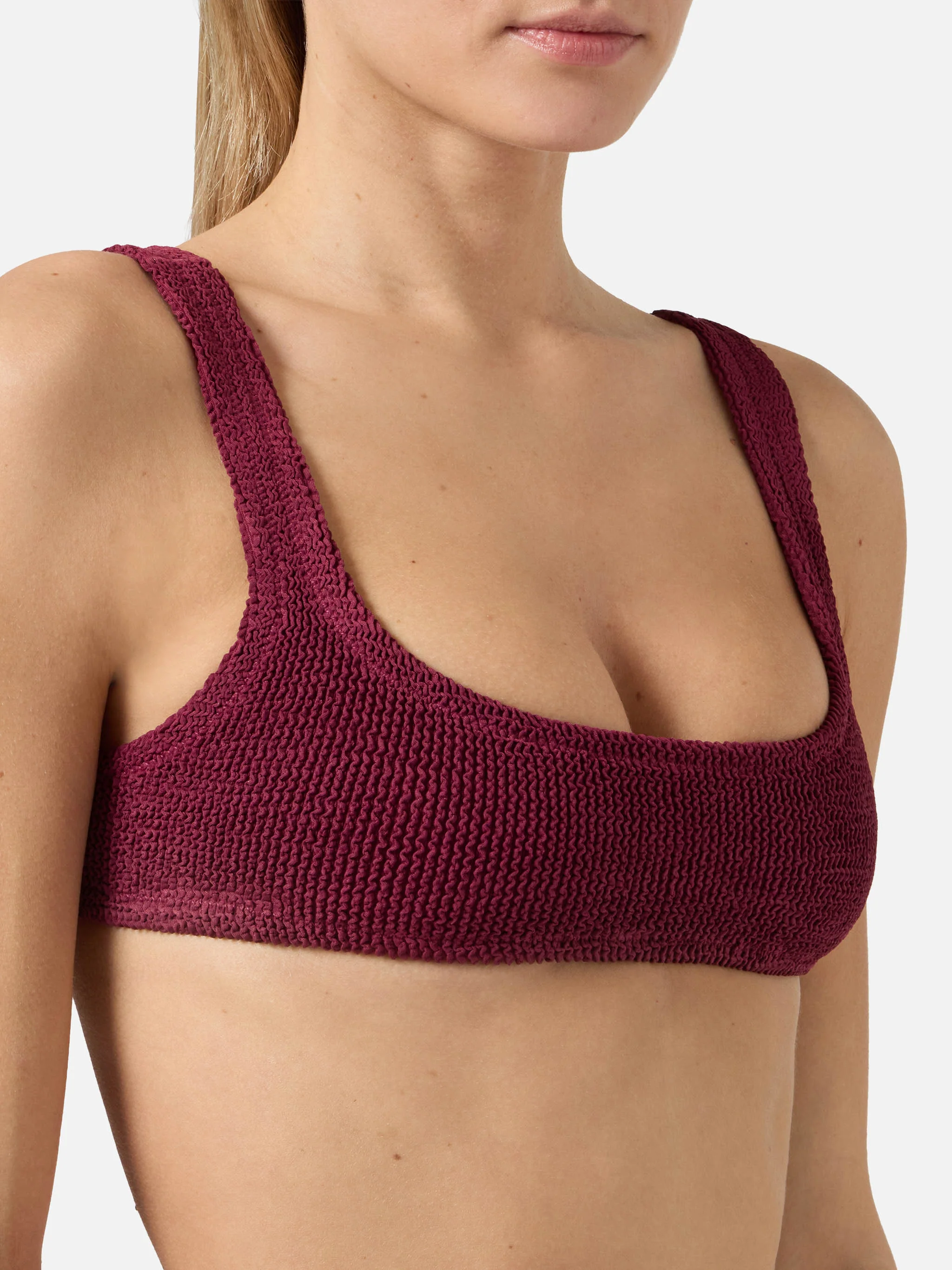 Naima Naomi crinkle burgundy bralette bikini - Image 3