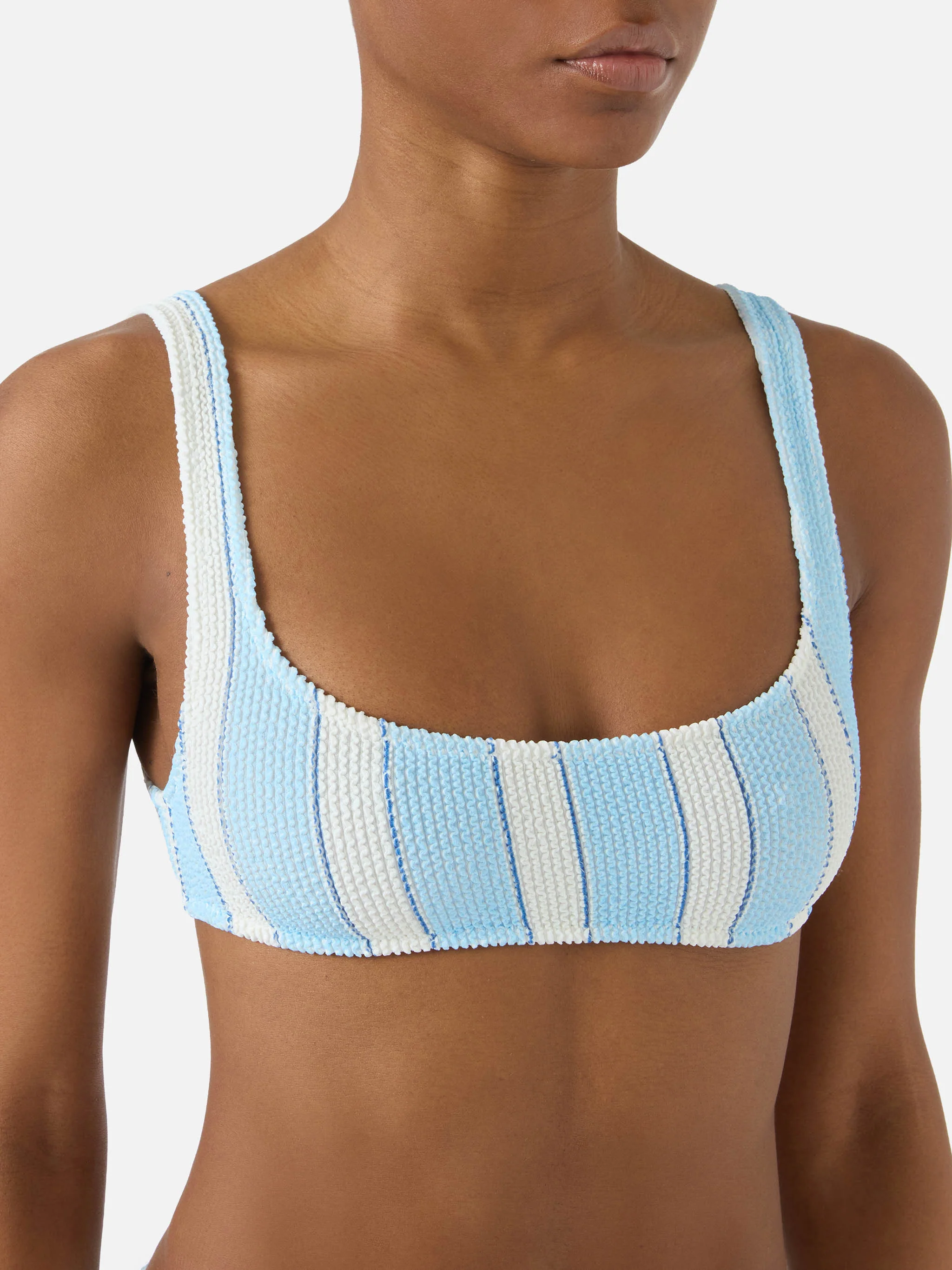Naima Naomi light blue striped crinkle bikini - Image 2