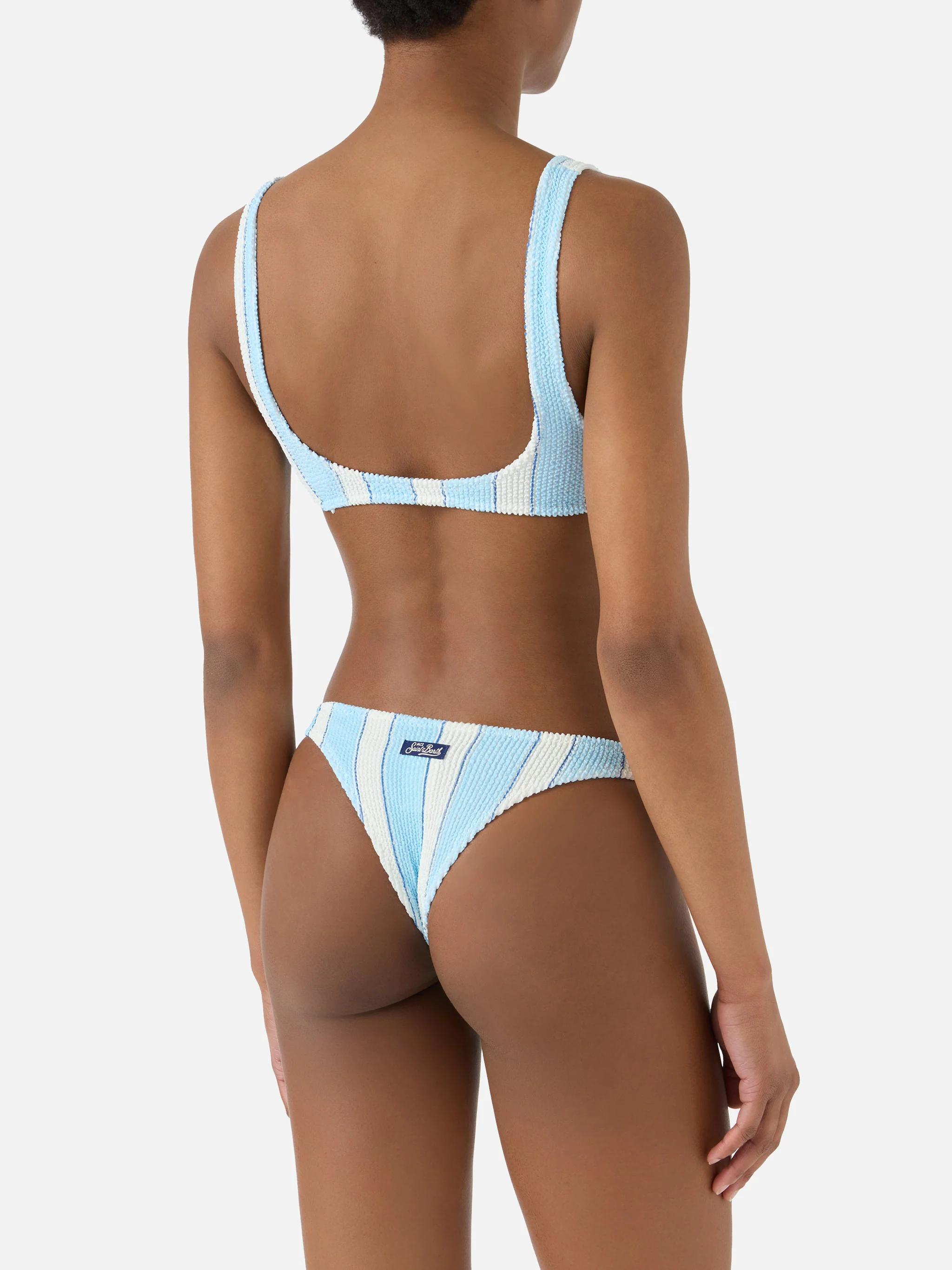 Naima Naomi light blue striped crinkle bikini - Image 3