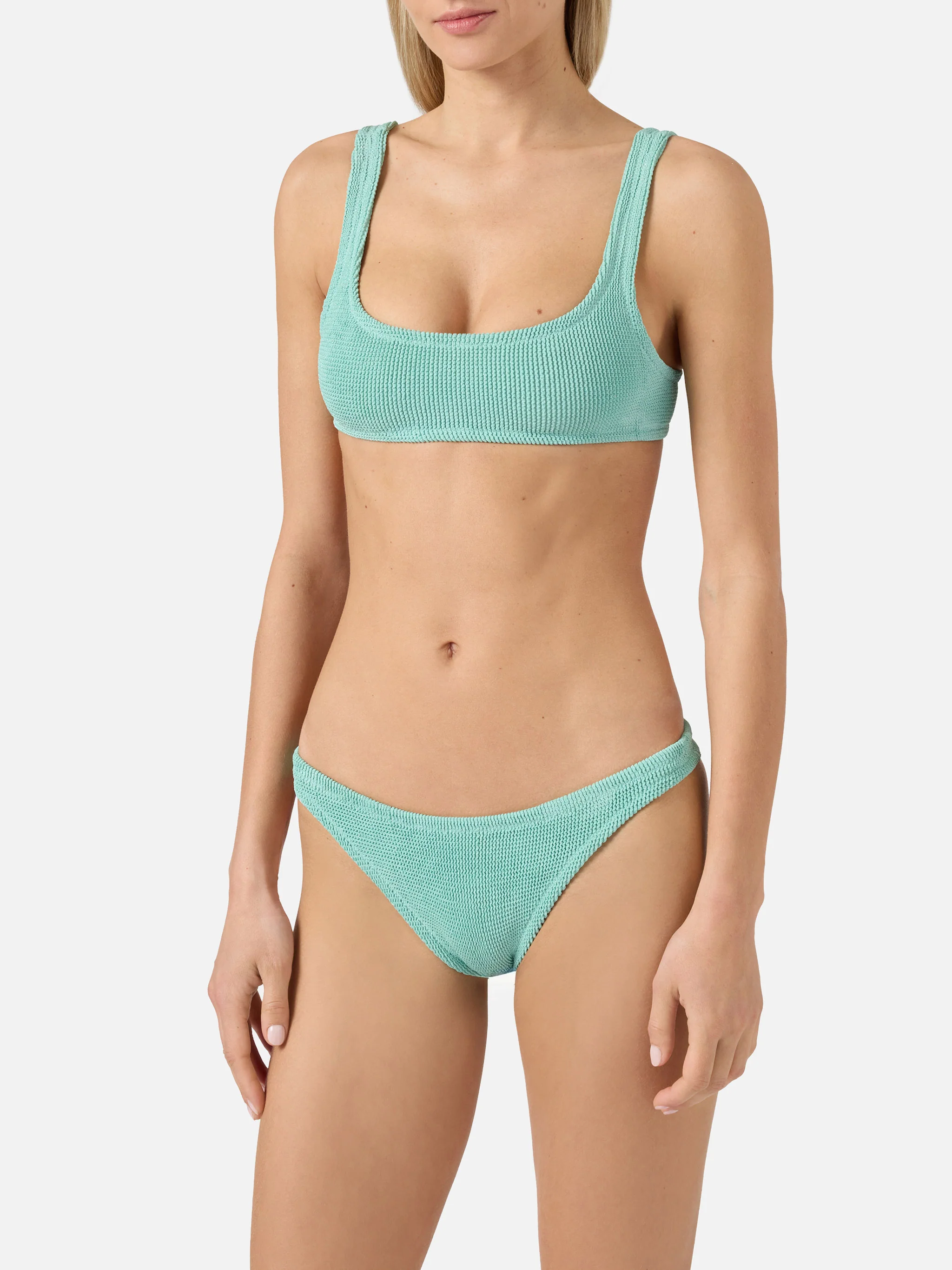 Naima Naomi water green crinkle lurex bikini - Image 2