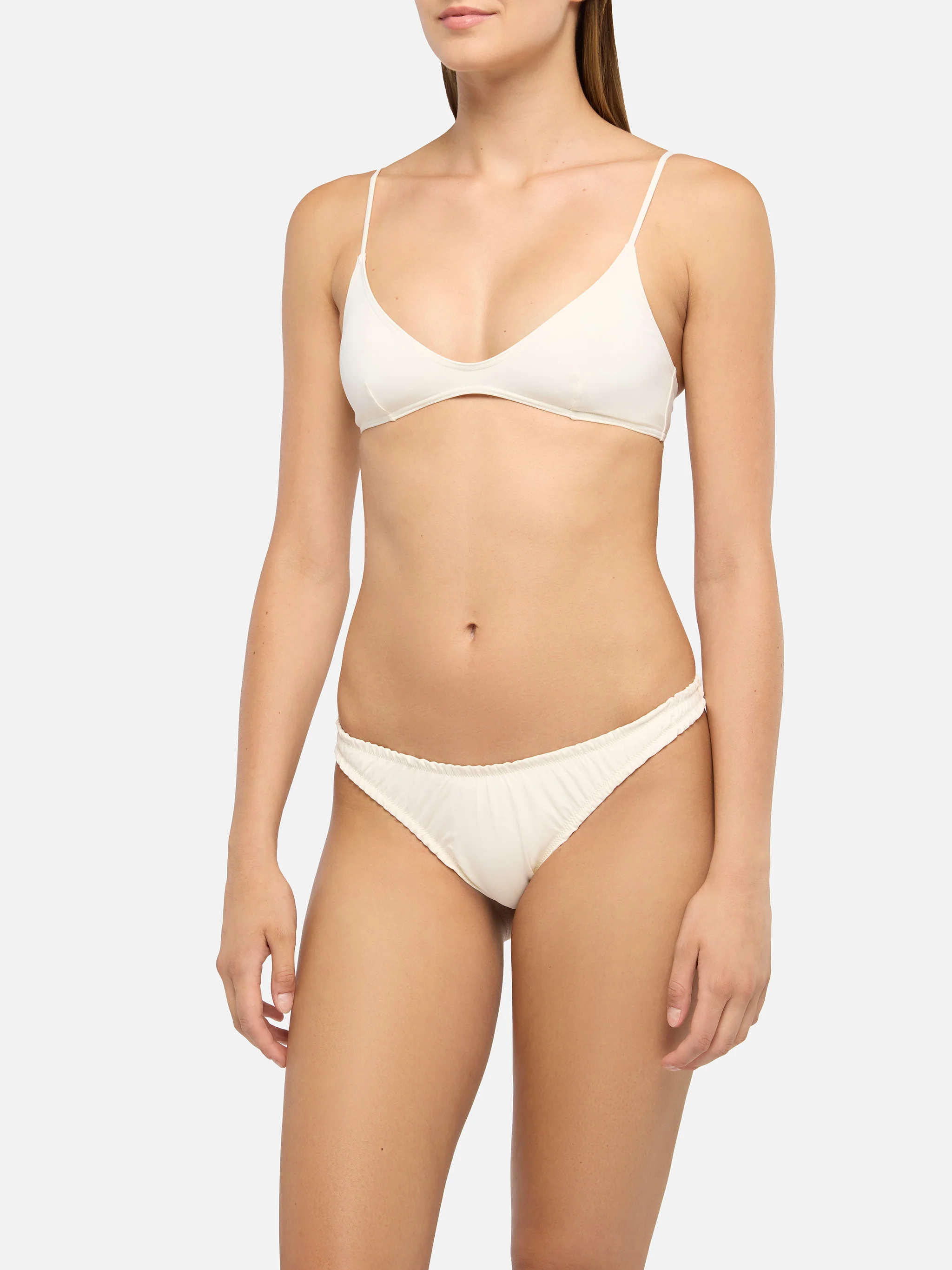 Paloma Nalu deep neck bralette bikini in cream - Image 2
