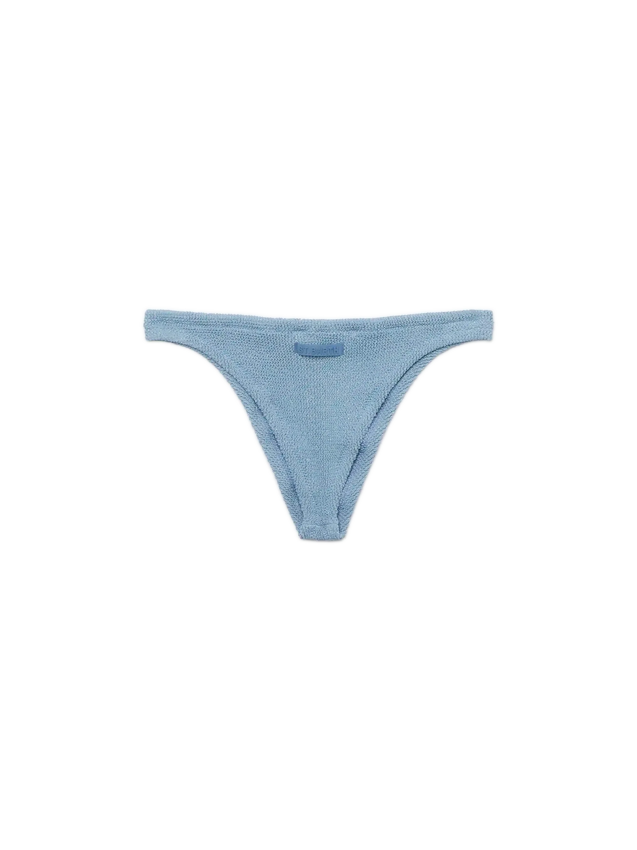 Naomi avio blue lurex crinkle cheeky swim briefs - Image 2