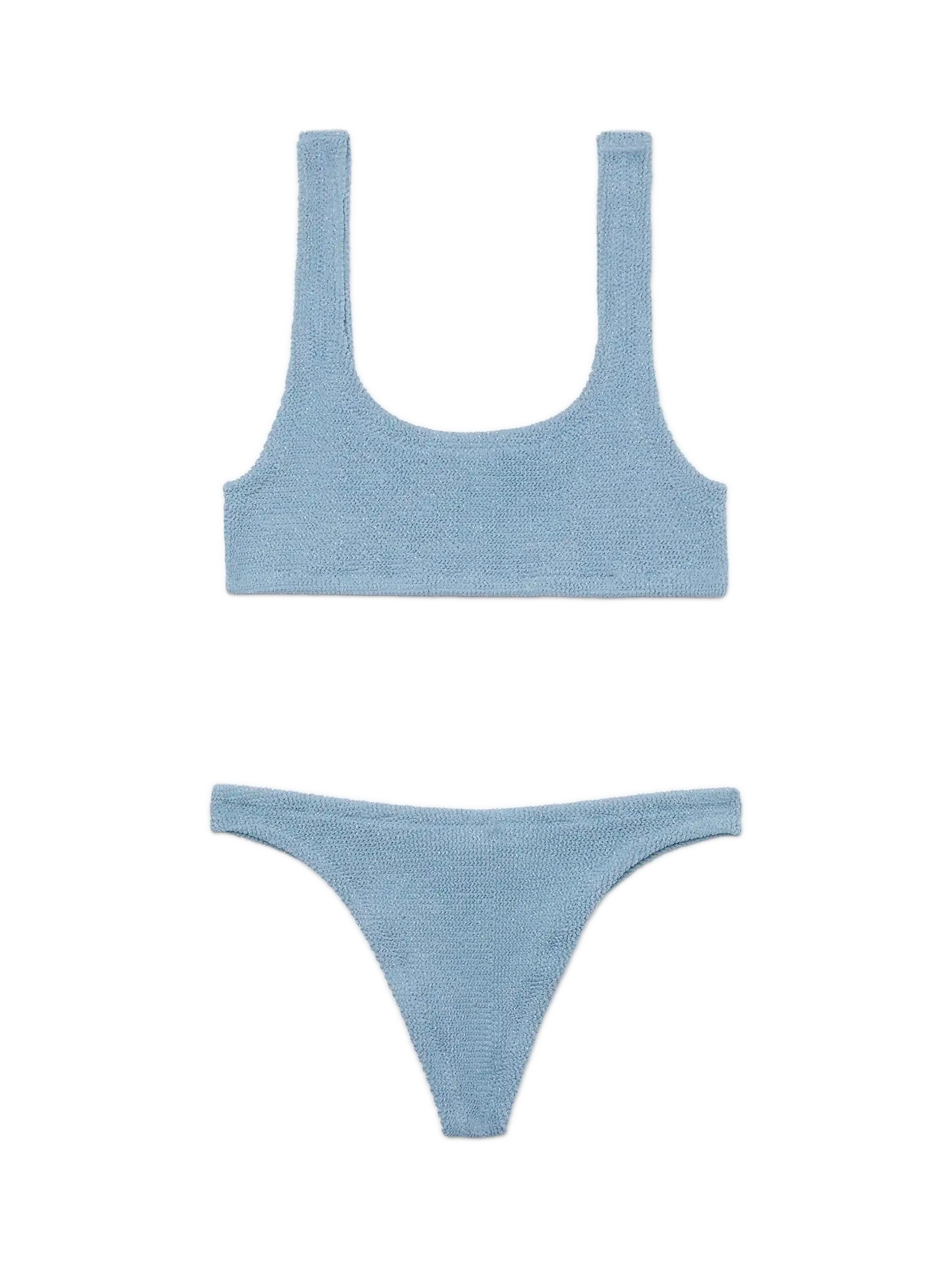 Avio blue lurex crinkle classic bralette bikini Naima Naomi