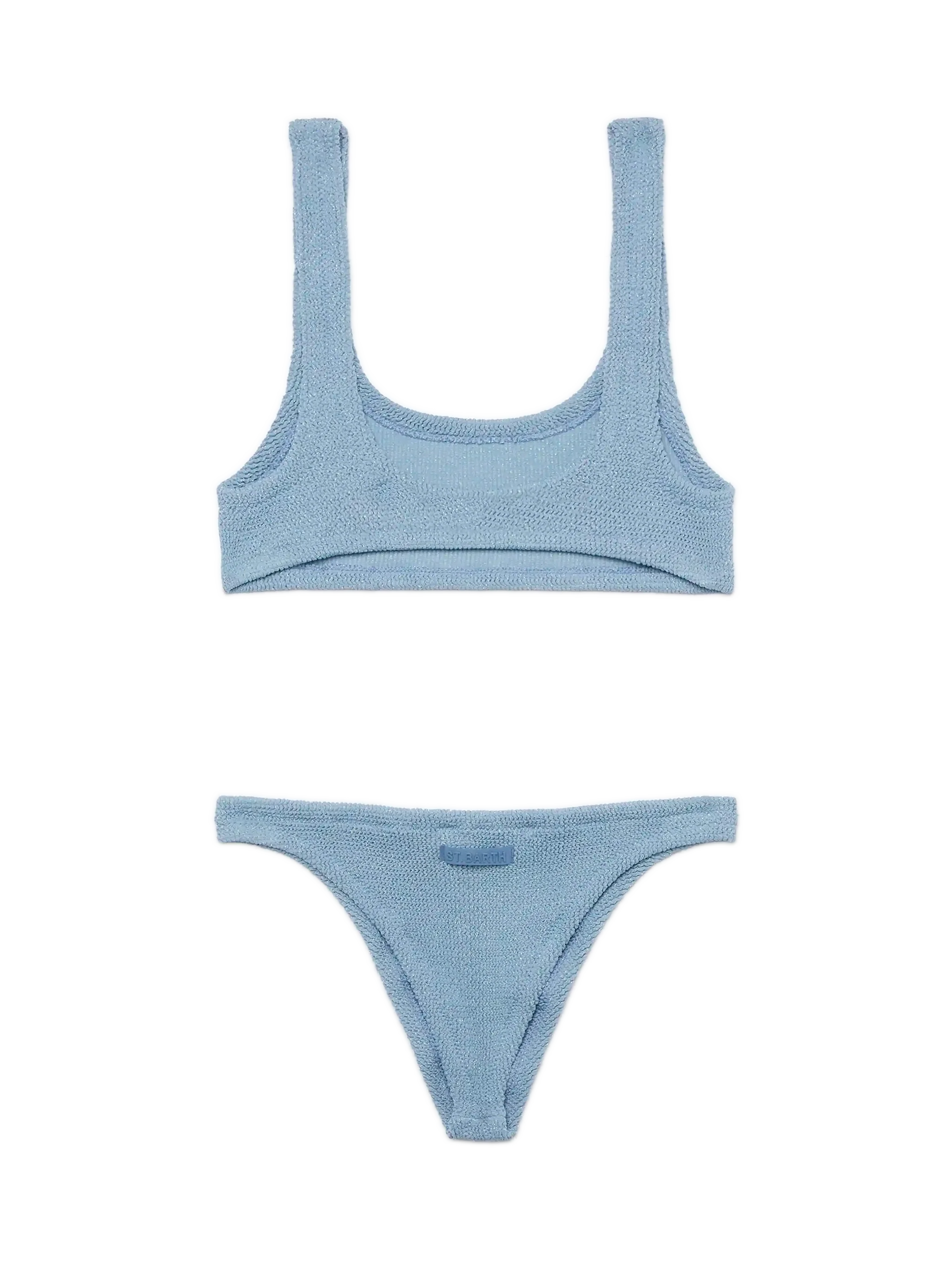 Avio blue lurex crinkle classic bralette bikini Naima Naomi - Image 3