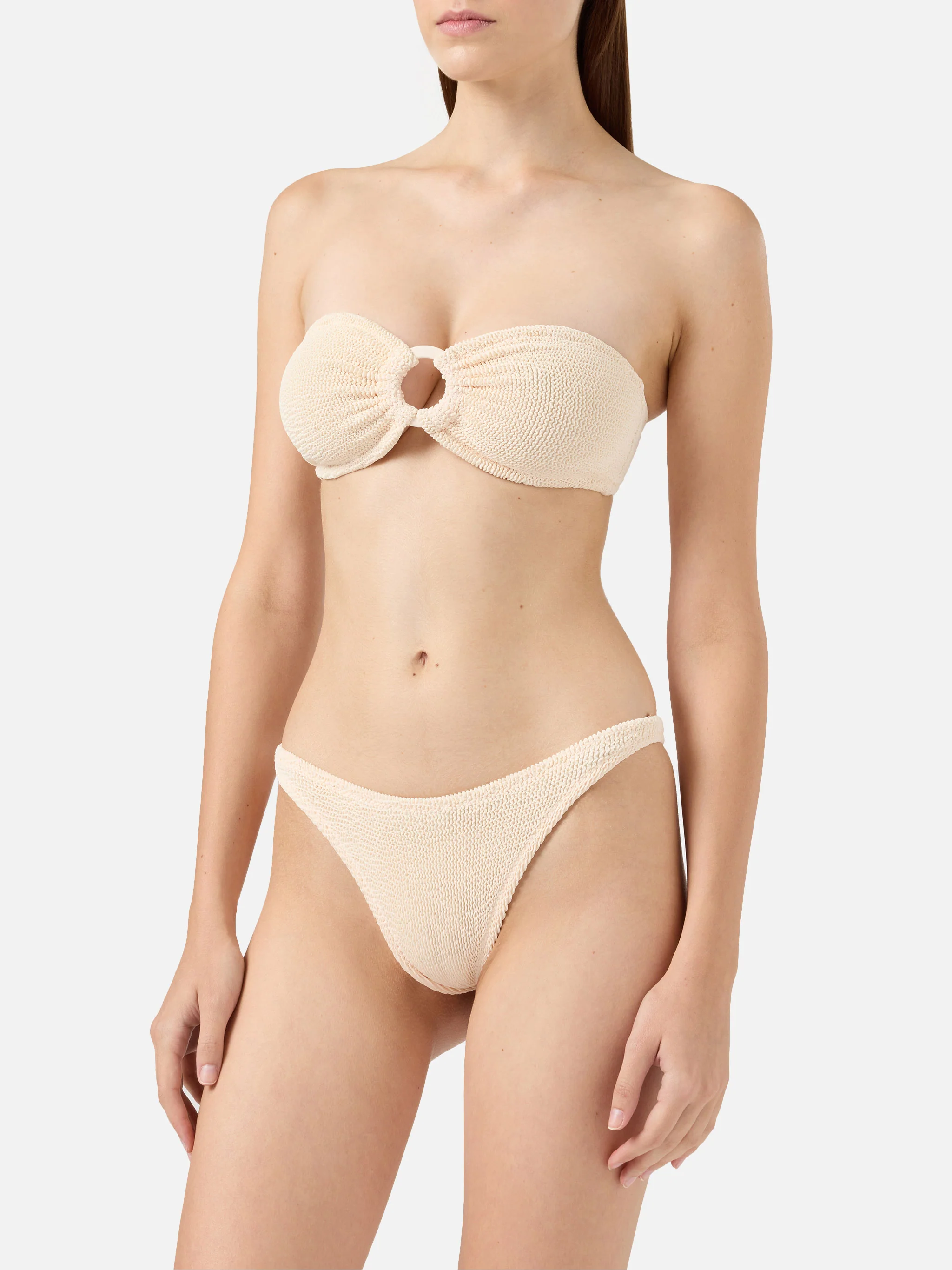 Bandeau bikini Yulia Naomi in crinkle beige - Image 2