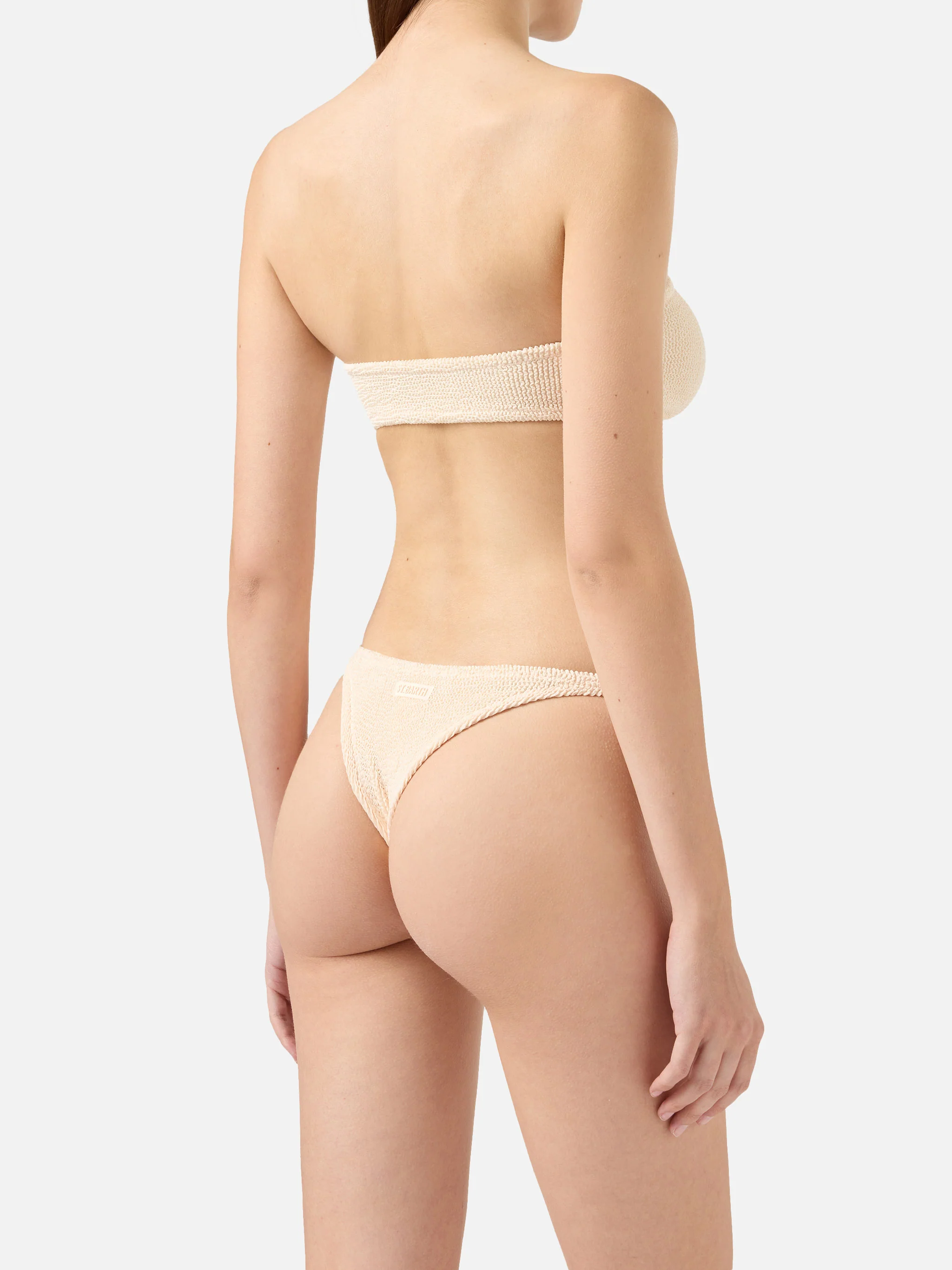 Bandeau bikini Yulia Naomi in crinkle beige - Image 4