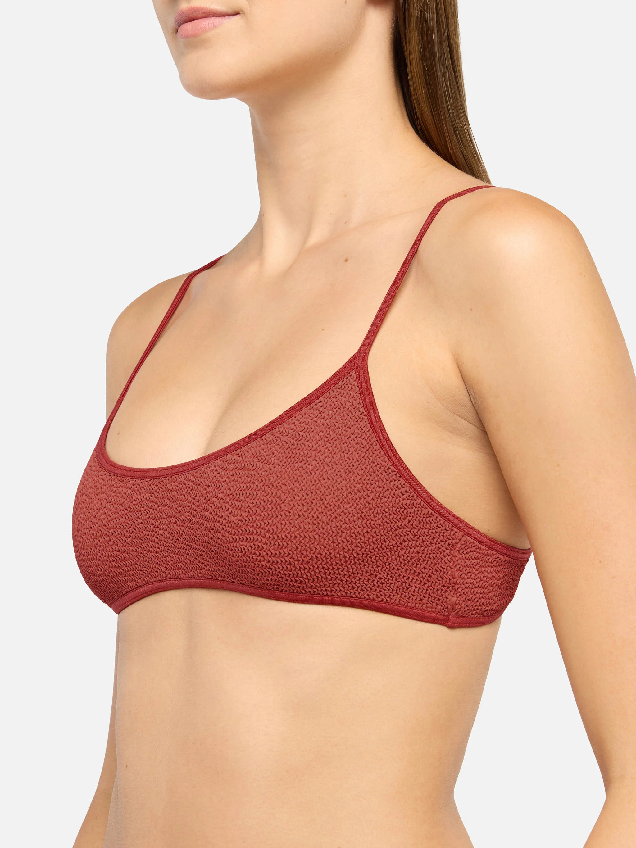 Bralette bikini Judy Naomi with cheeky swim briefs in rust orange crinkle - Image 3