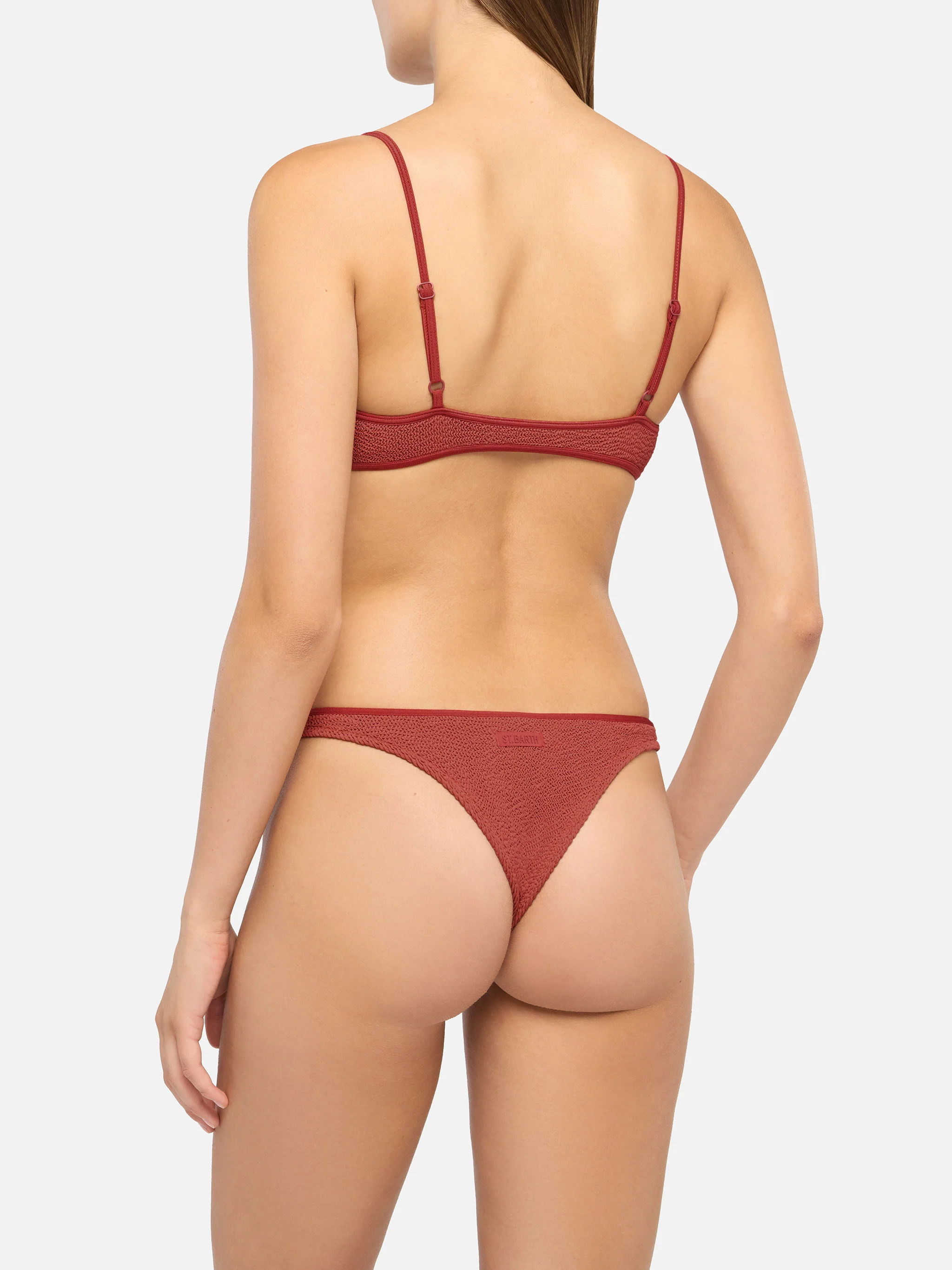 Bralette bikini Judy Naomi with cheeky swim briefs in rust orange crinkle - Image 4