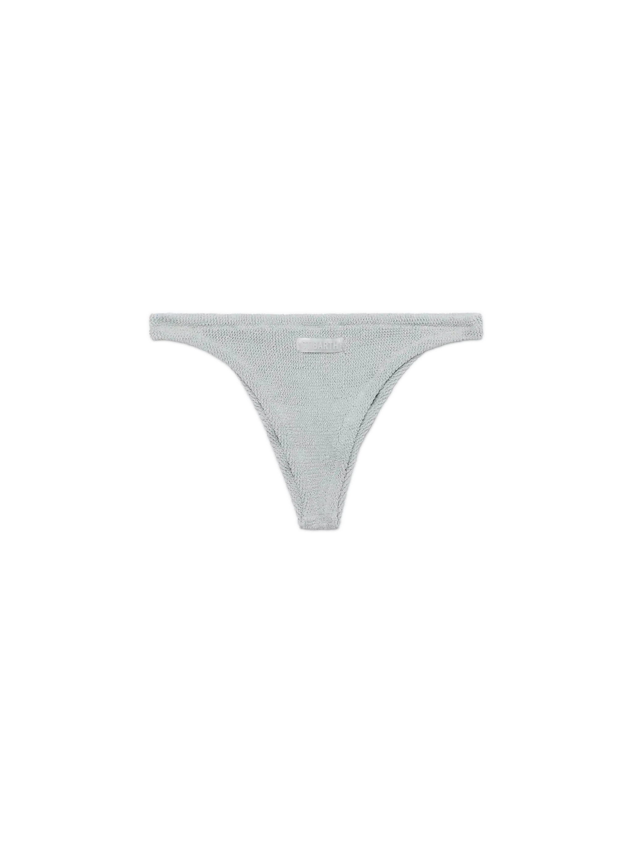 Naomi silver lurex crinkle cheeky swim briefs - Image 2