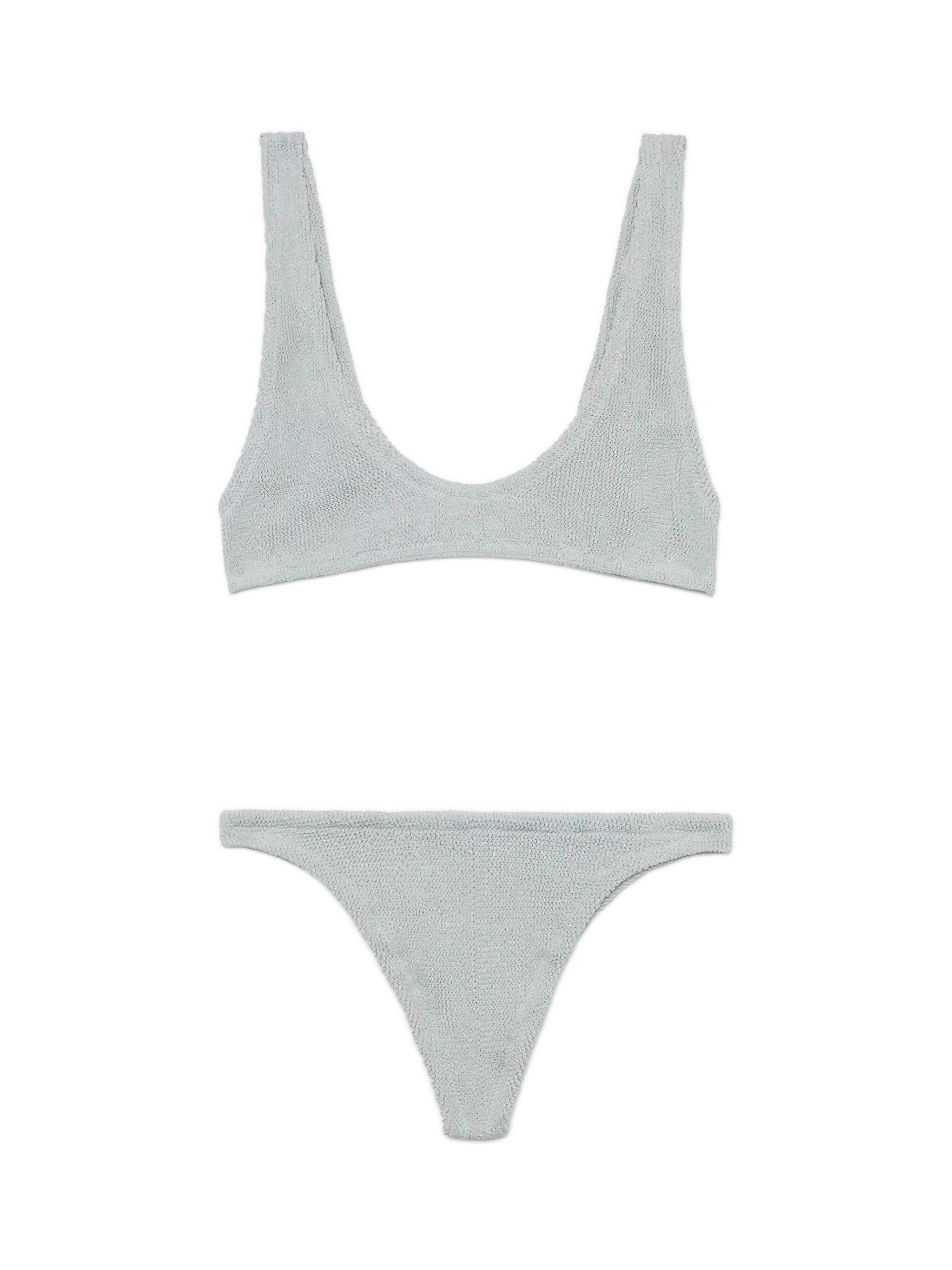Lurex silver tiny crinkle bralette Pamy Naomi