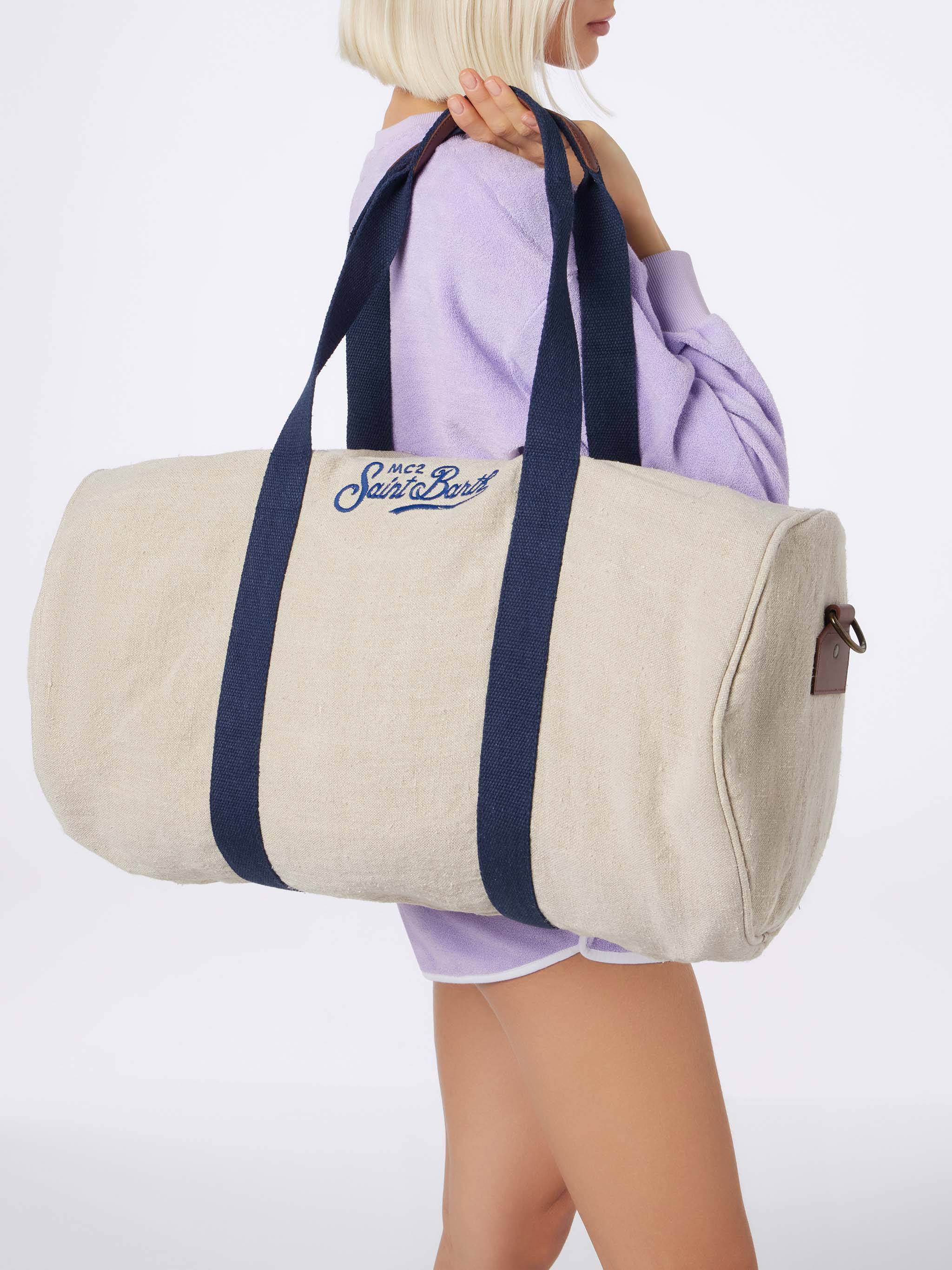 Natural linen travel duffle bag Jetleg - Image 5