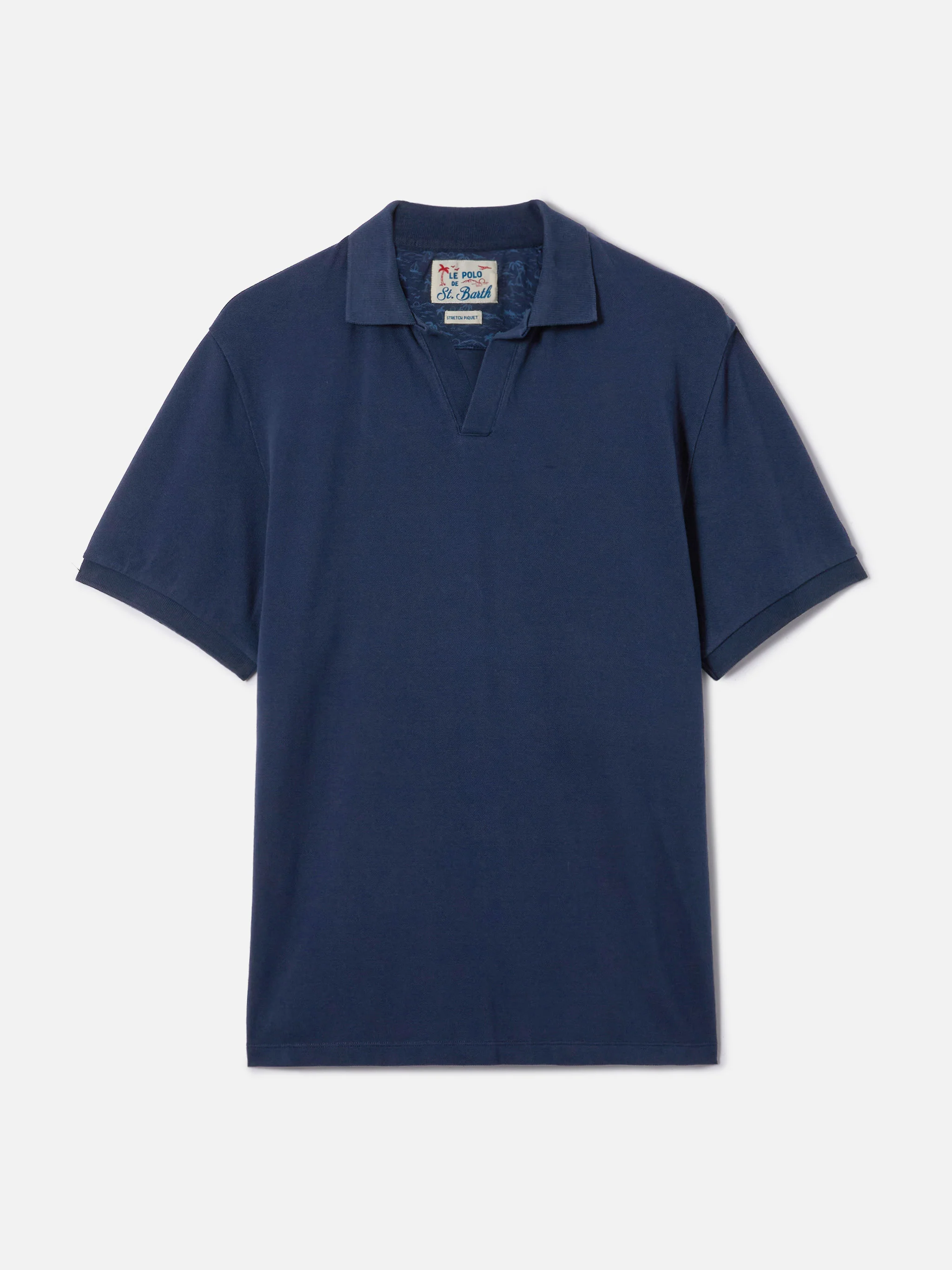 Charles polo in navy blue cotton piquet - Image 5