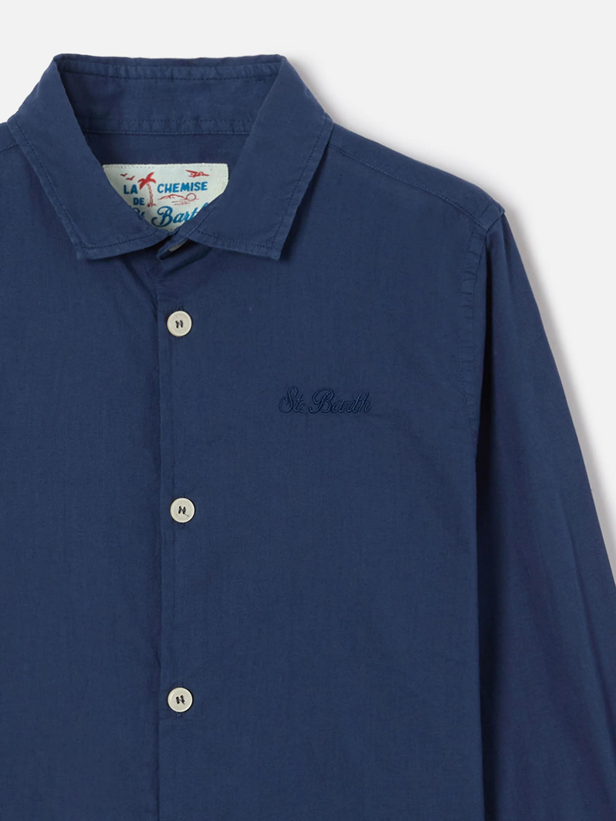 Navy blue Chemise Jr shirt in cotton voile - Image 2
