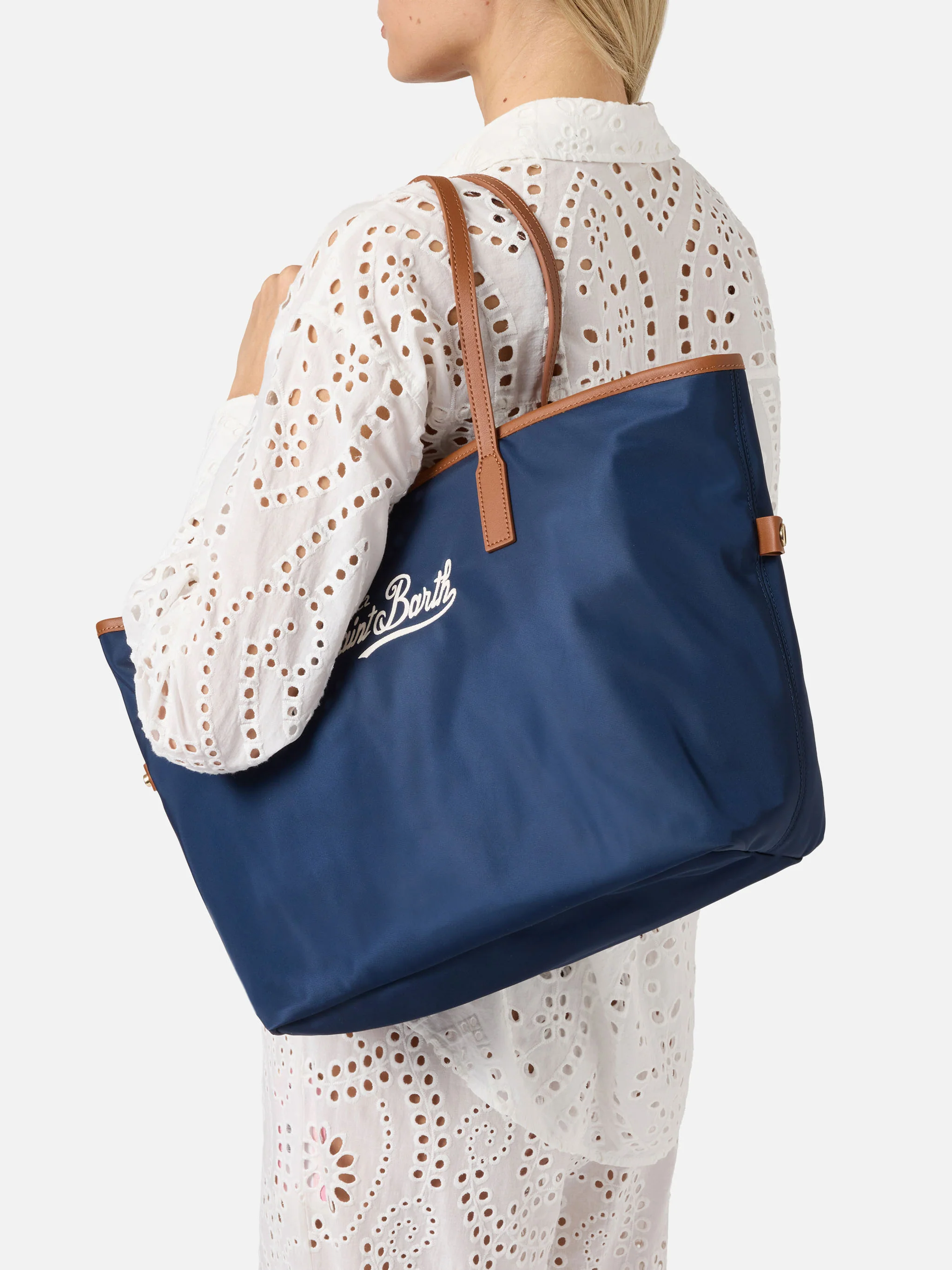 Navy blue City nylon regular bag - Image 2