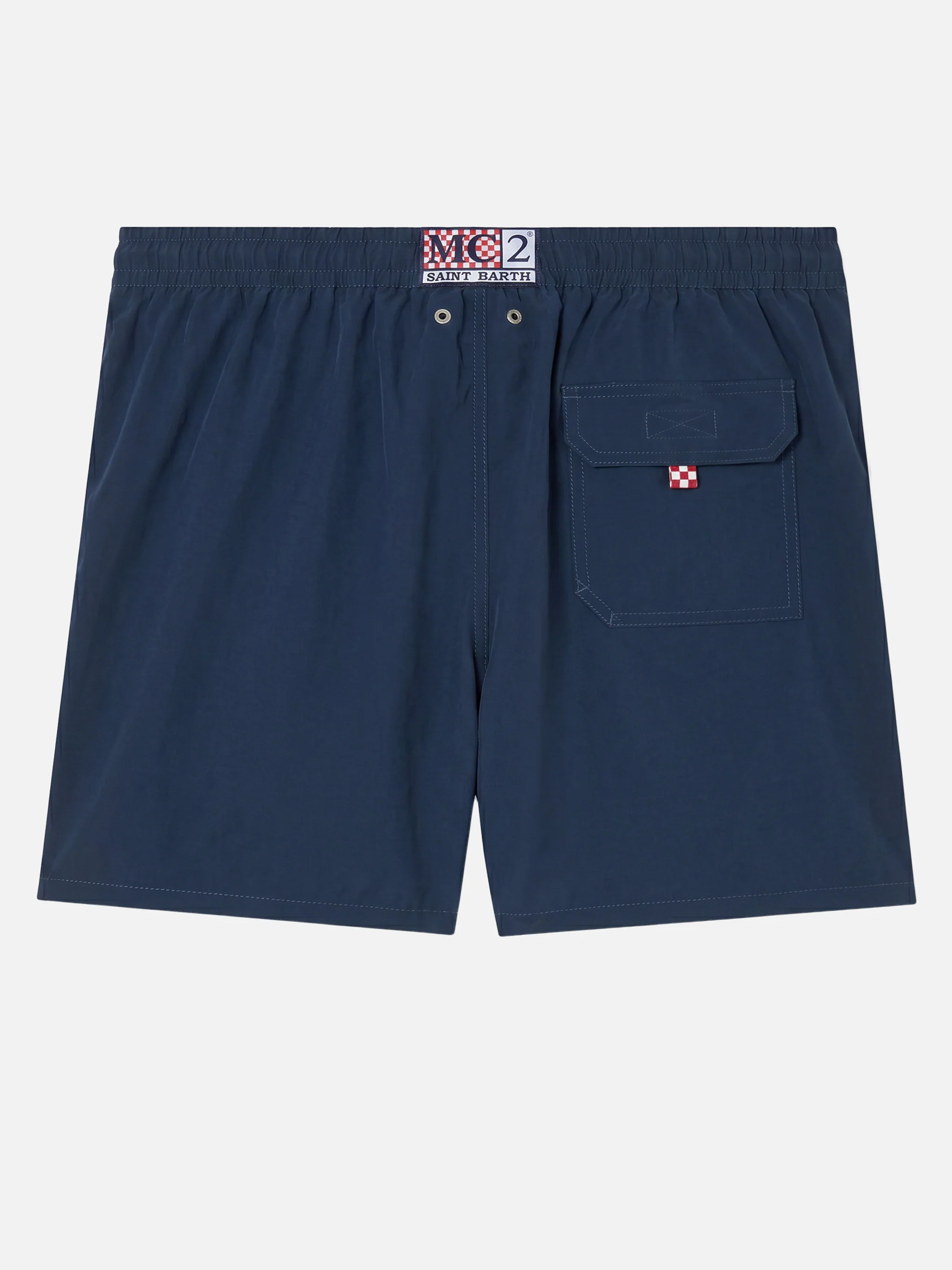 Navy blue Comfort swim shorts  with St. Barth embroidery - Image 2