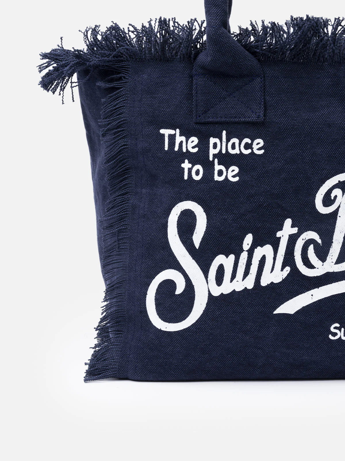 Navy blue cotton canvas Vanity tote bag - Image 3