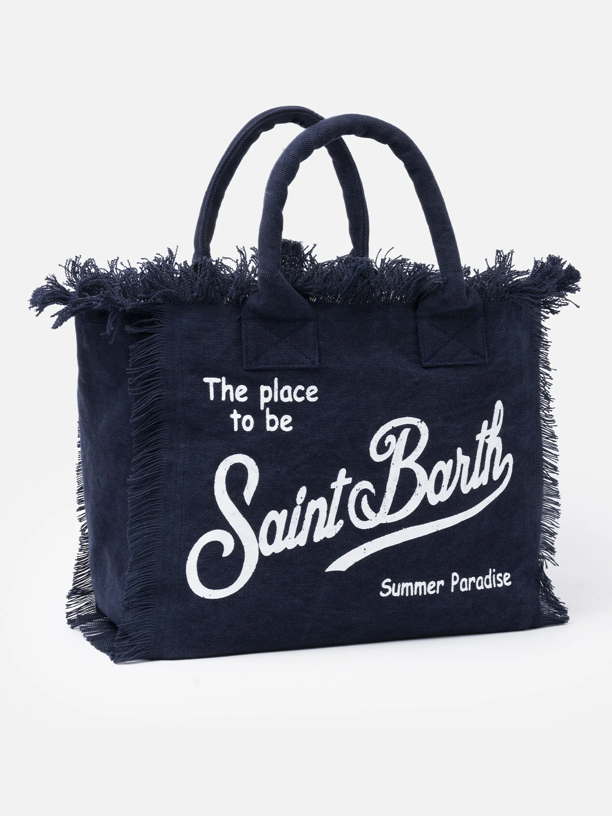 Navy blue cotton canvas Vanity tote bag - Image 4