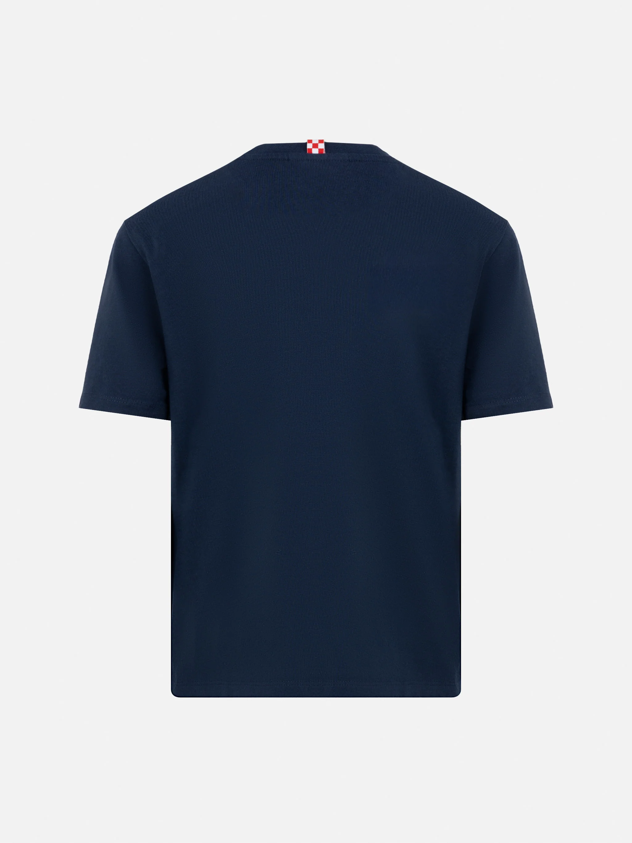Navy blue cotton jersey t-shirt Dover with St. Barth embroidery - Image 3