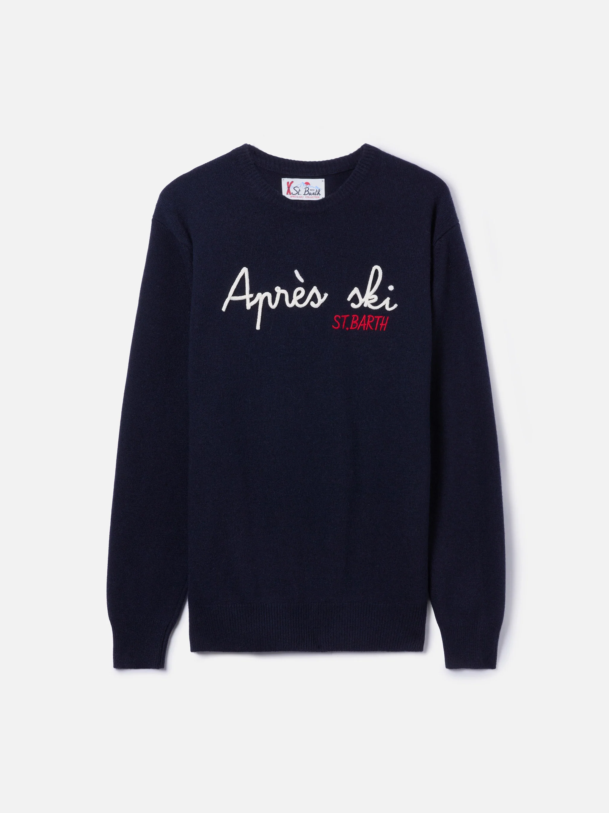 Navy blue crewneck Heron with Apres ski embroidery - Image 5