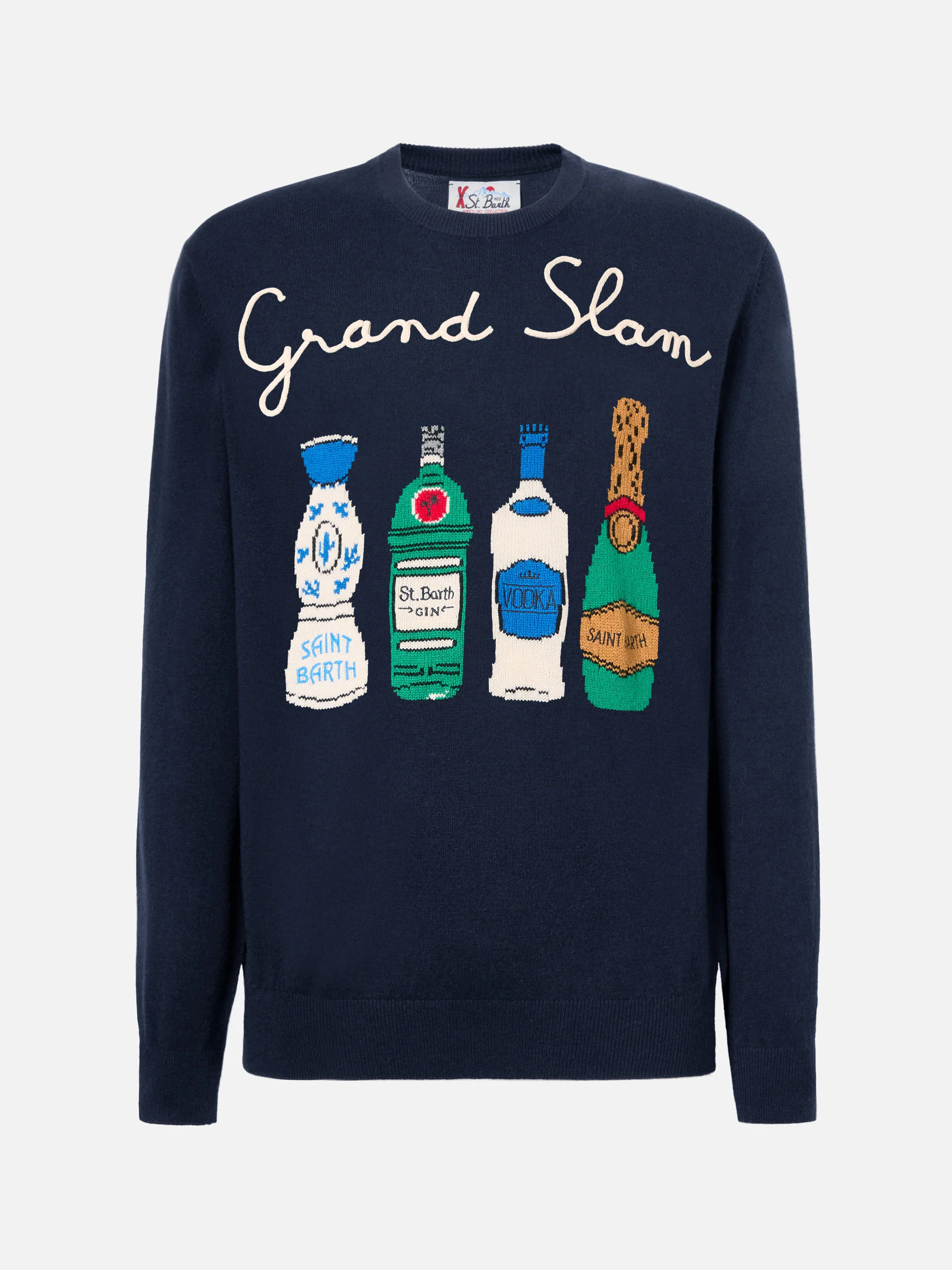 Navy blue crewneck Heron with Grand Slam embroidery - Image 5