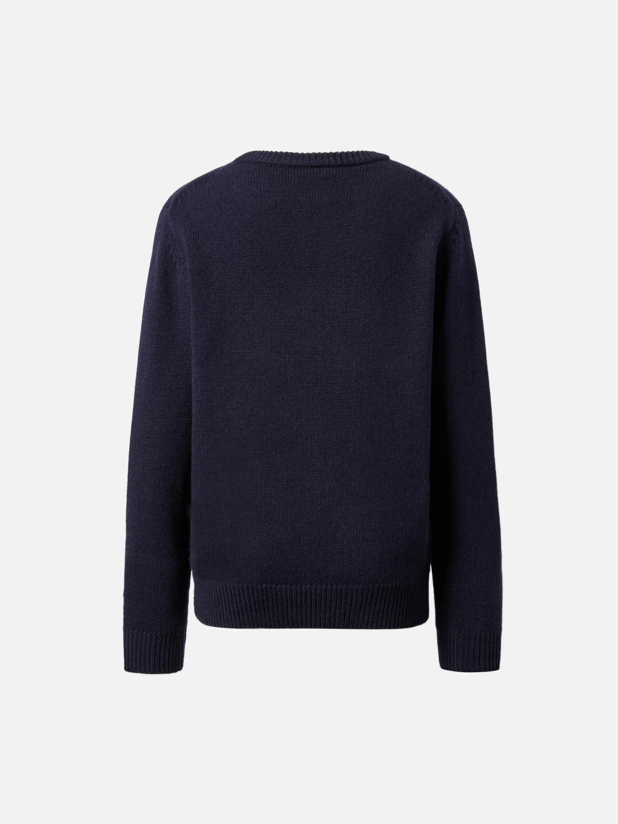Navy blue crewneck sweater Douglas with Bello e monello jacquard - Image 4
