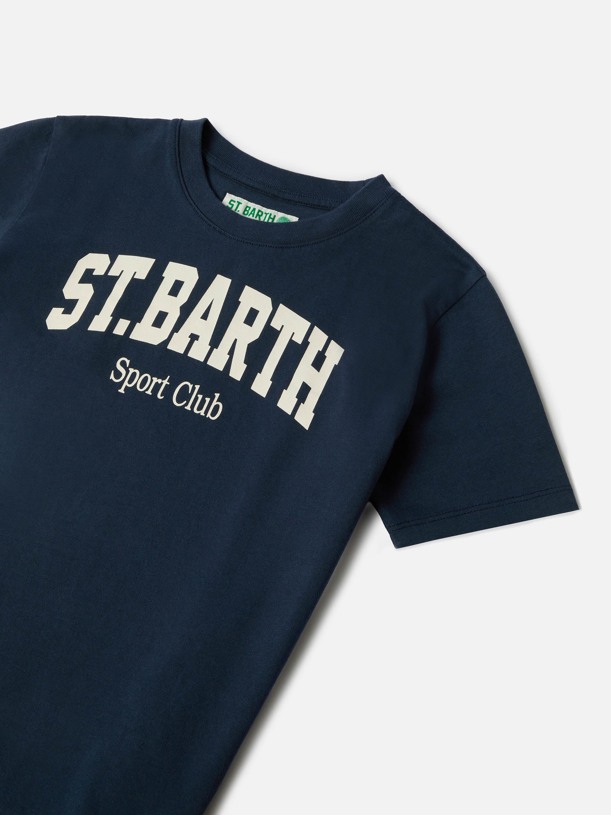 Blue Denver Jr t-shirt in pure cotton with Sport Club print - Image 2