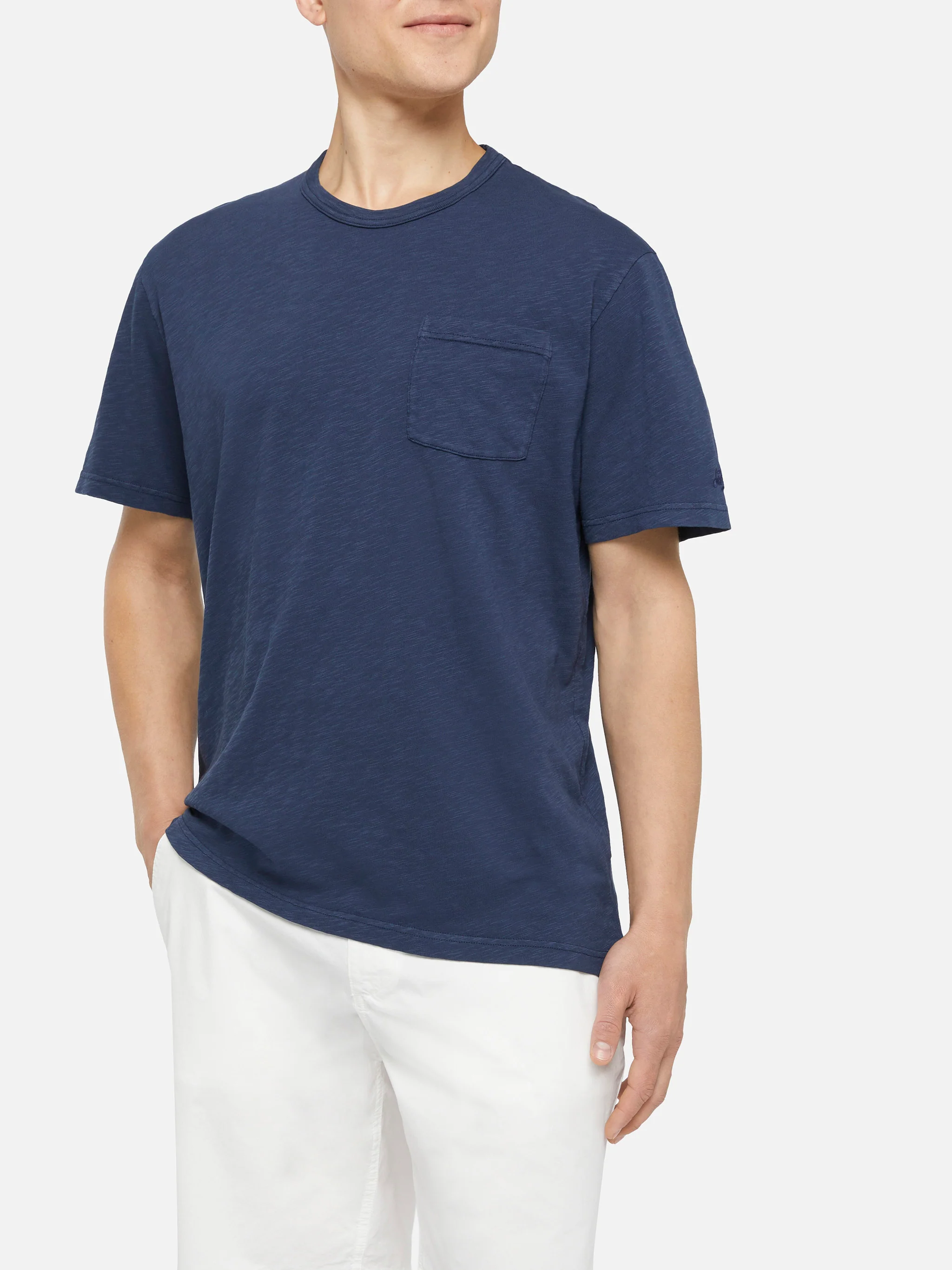 President flamed cotton t-shirt in navy blue solid color - Image 2