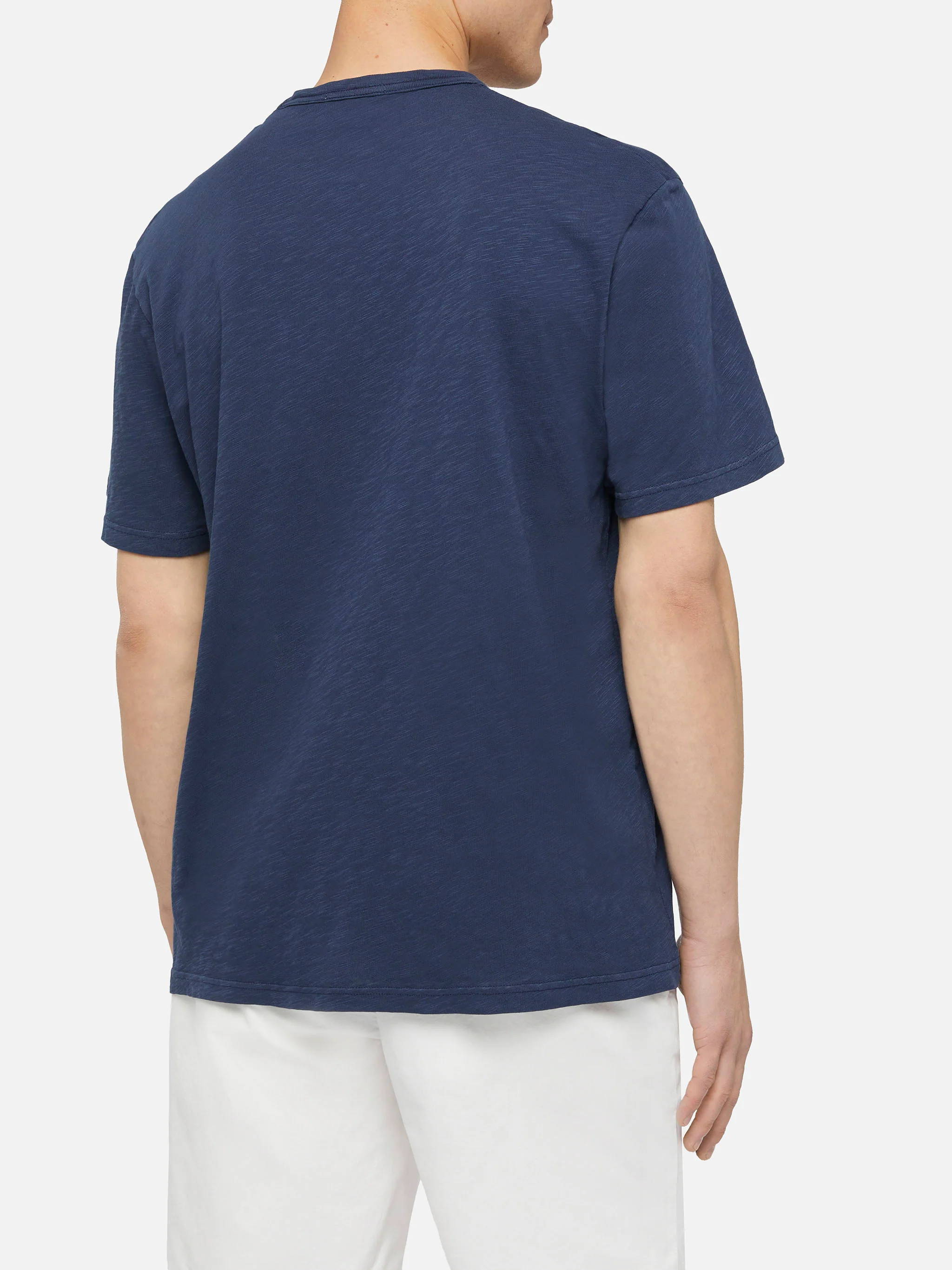 President flamed cotton t-shirt in navy blue solid color - Image 4