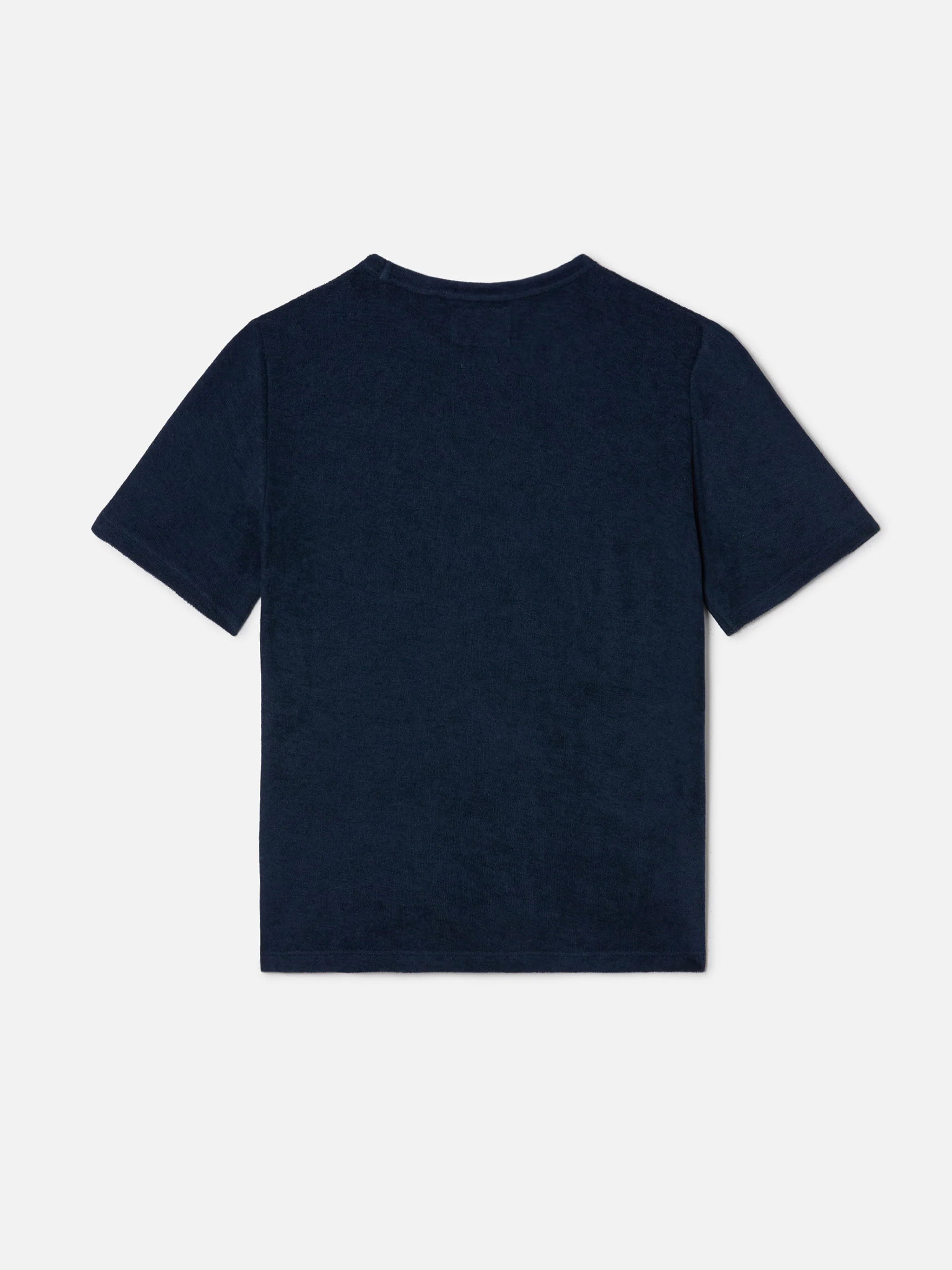 Navy blue Gary Jr t-shirt in terry-effect fabric with embroidered logo - Image 3