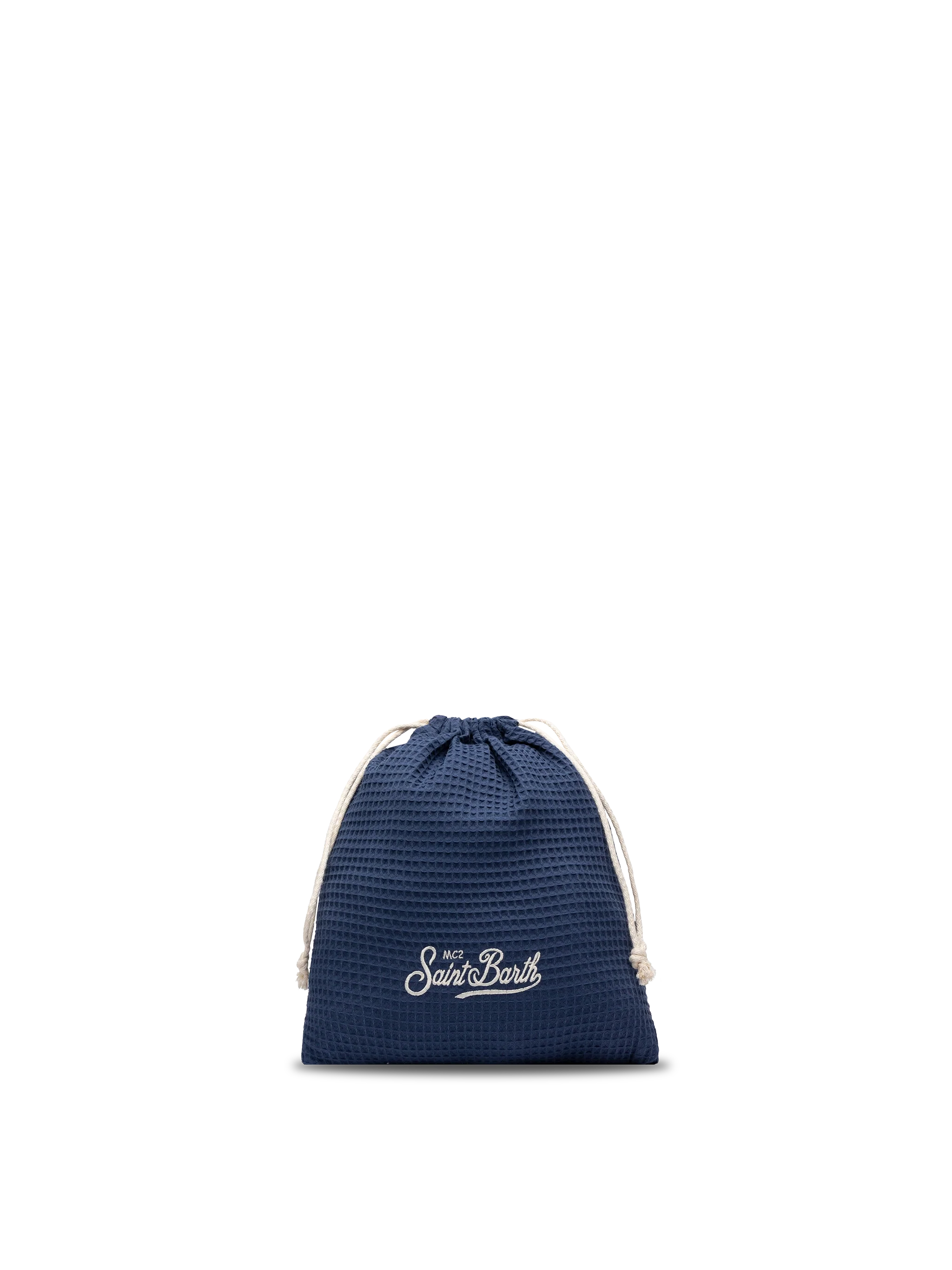 Navy blue honeycomb cotton FoutaSac beach towel - Image 4