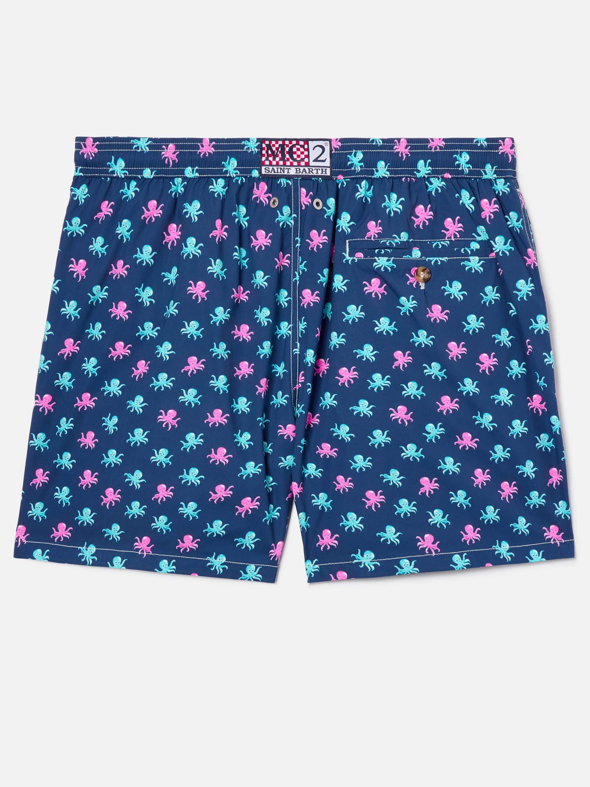 Navy blue Lighting Micro swim shorts with all-over octopus print - Image 2