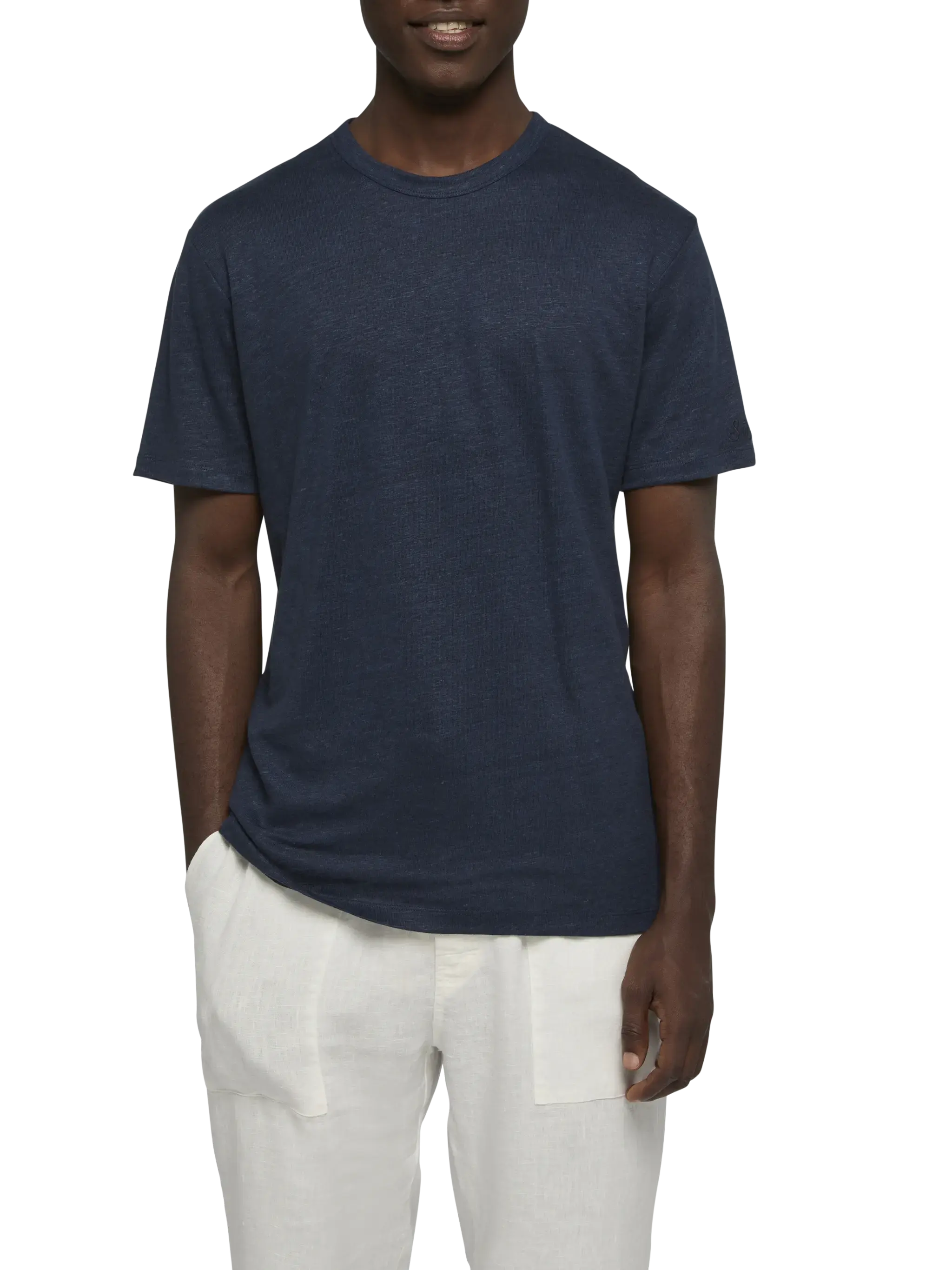 Navy blue linen jersey t-shirt Ecstasea - Image 2