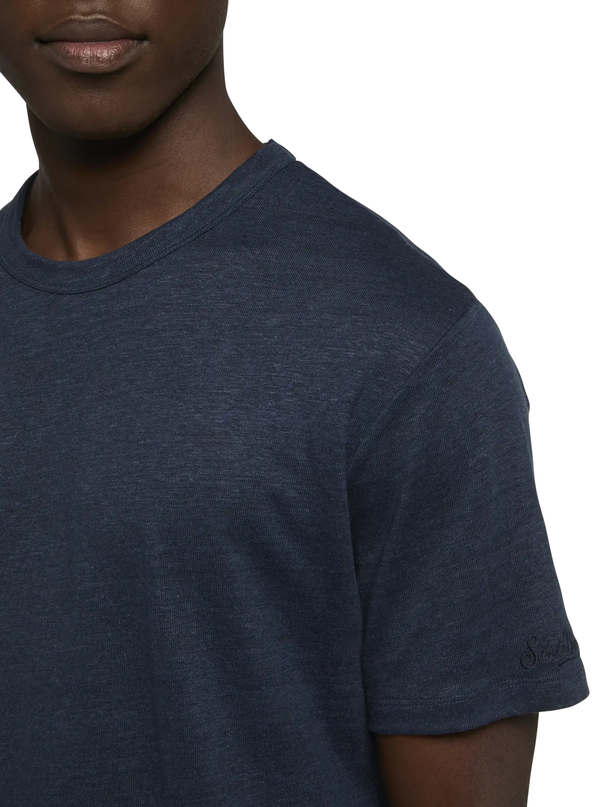 Navy blue linen jersey t-shirt Ecstasea - Image 3