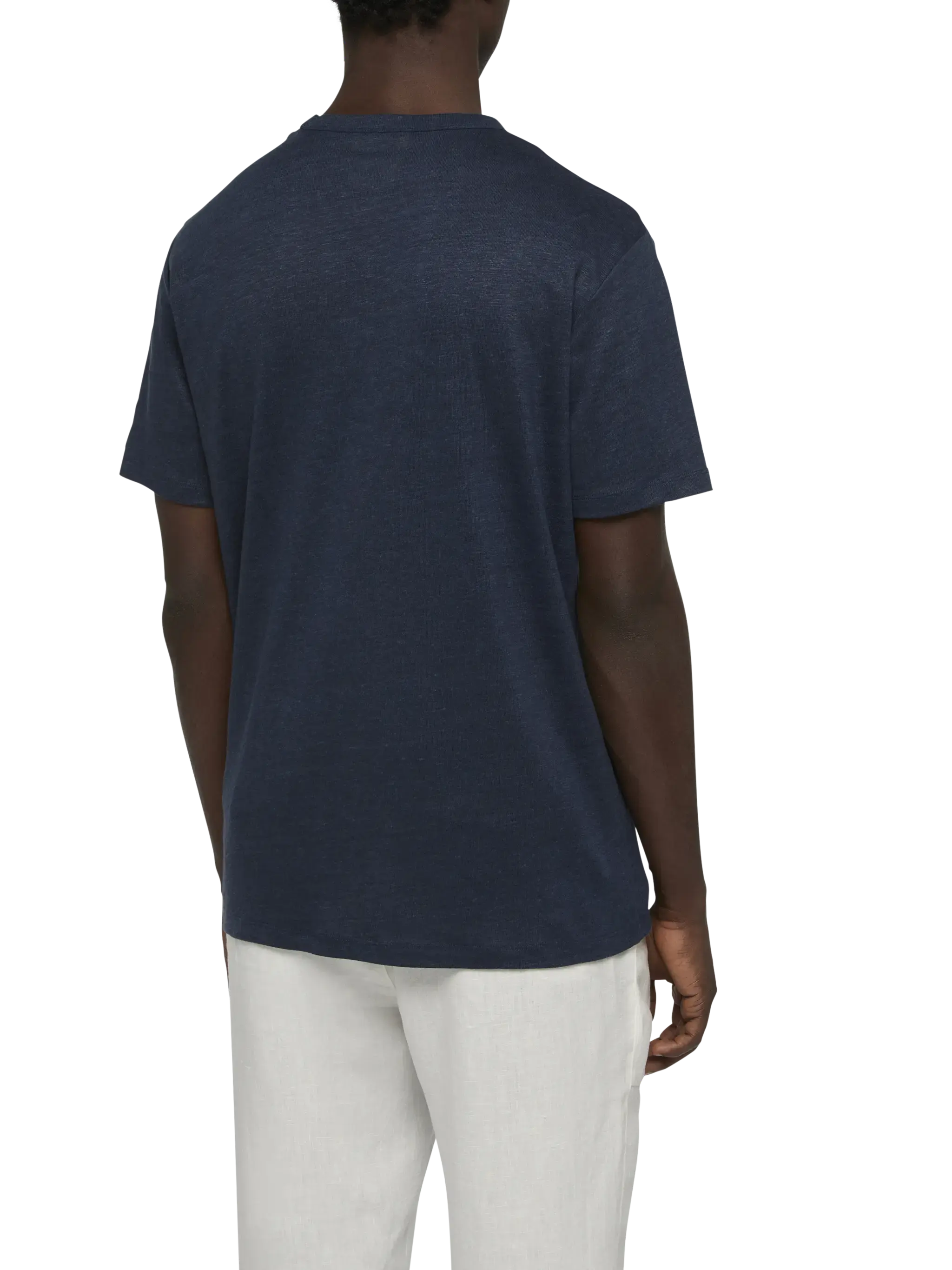 Navy blue linen jersey t-shirt Ecstasea - Image 4