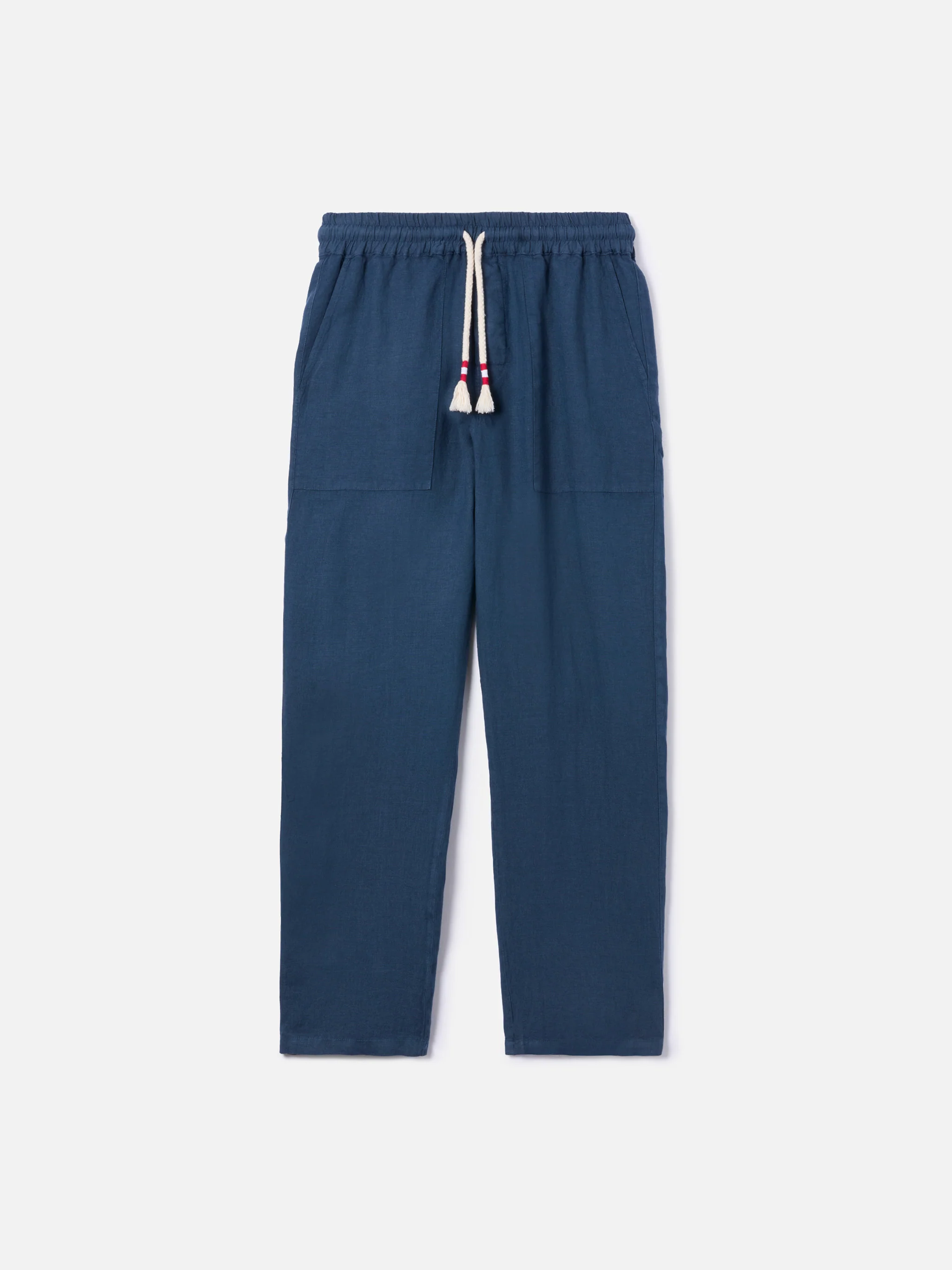 Navy blue linen pants Calais with drawstring - Image 5