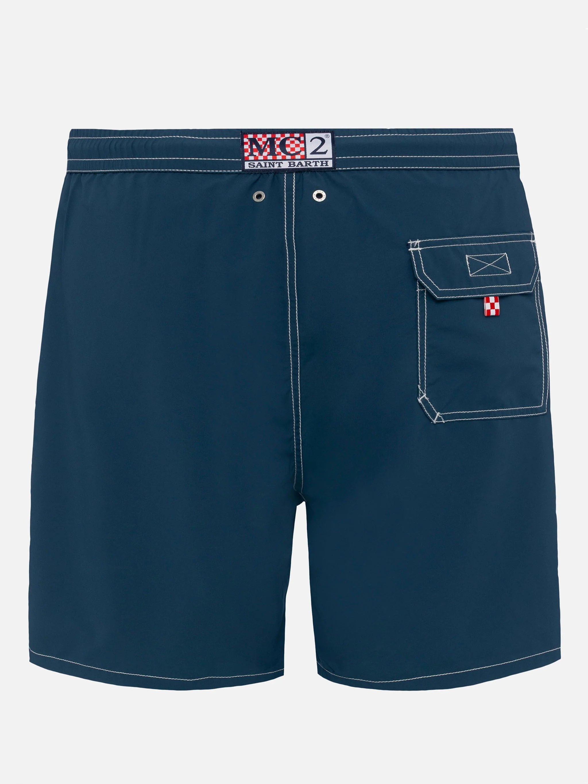 Navy blue long swim shorts Patmos - Image 2