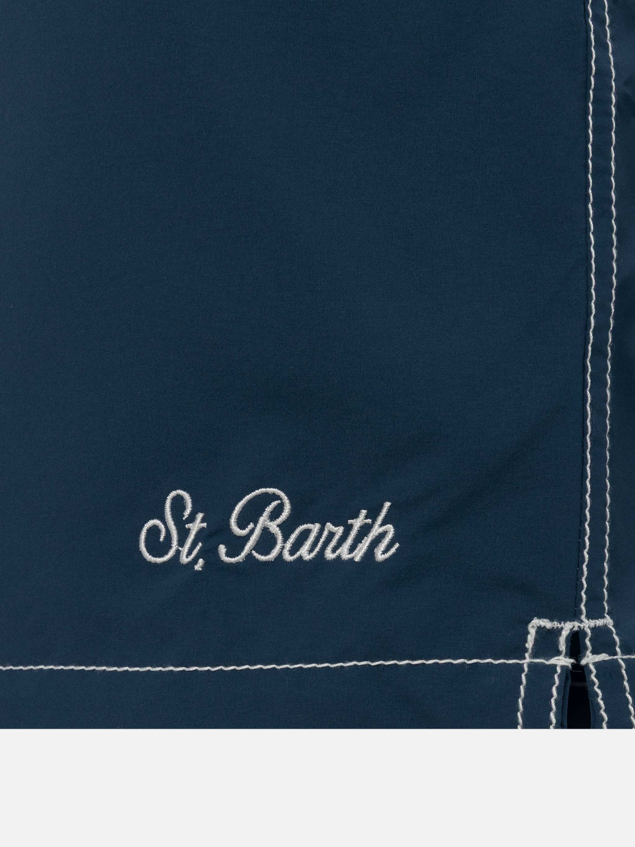 Navy blue long swim shorts Patmos - Image 4