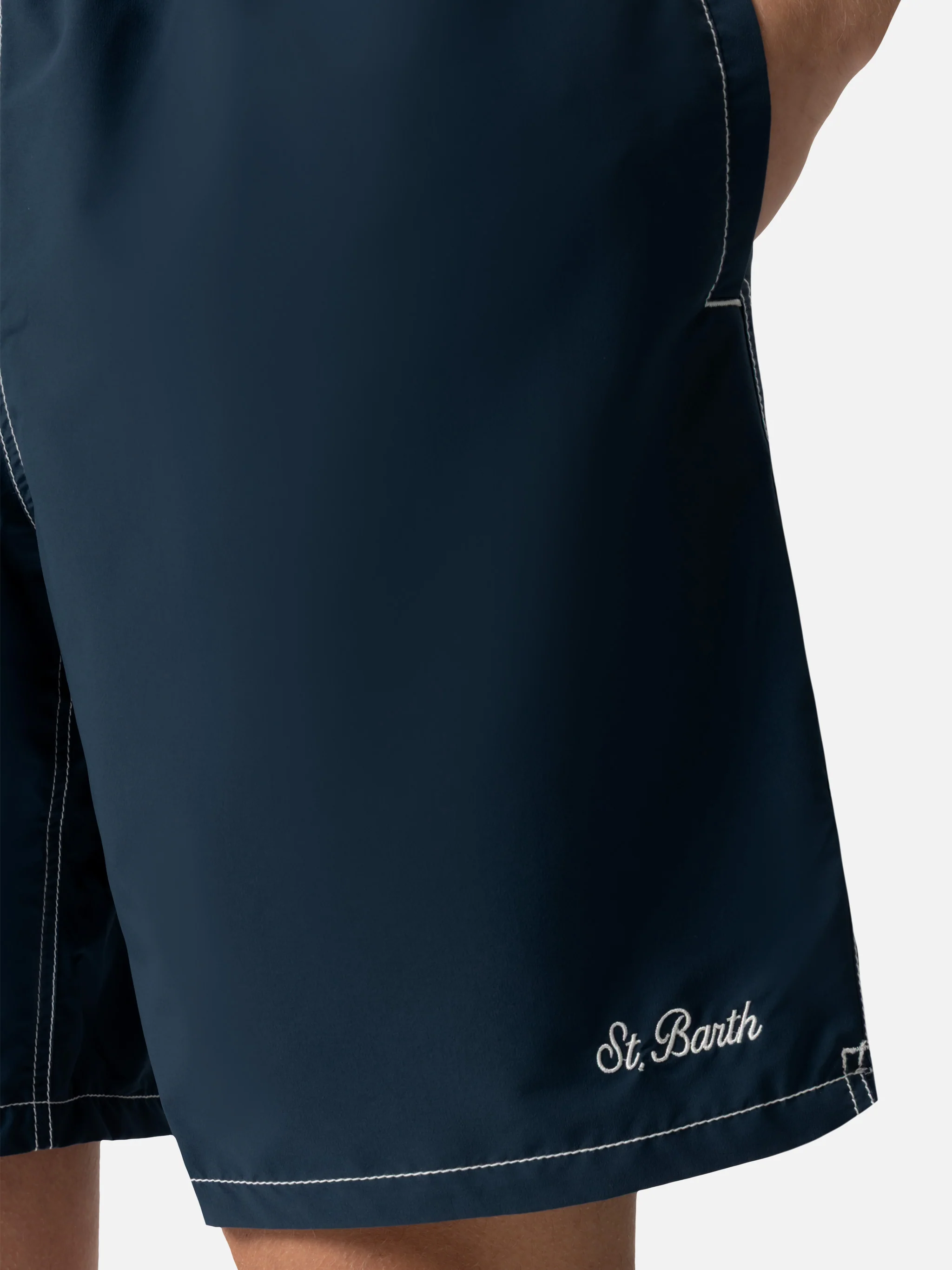Navy blue long swim shorts Patmos - Image 6