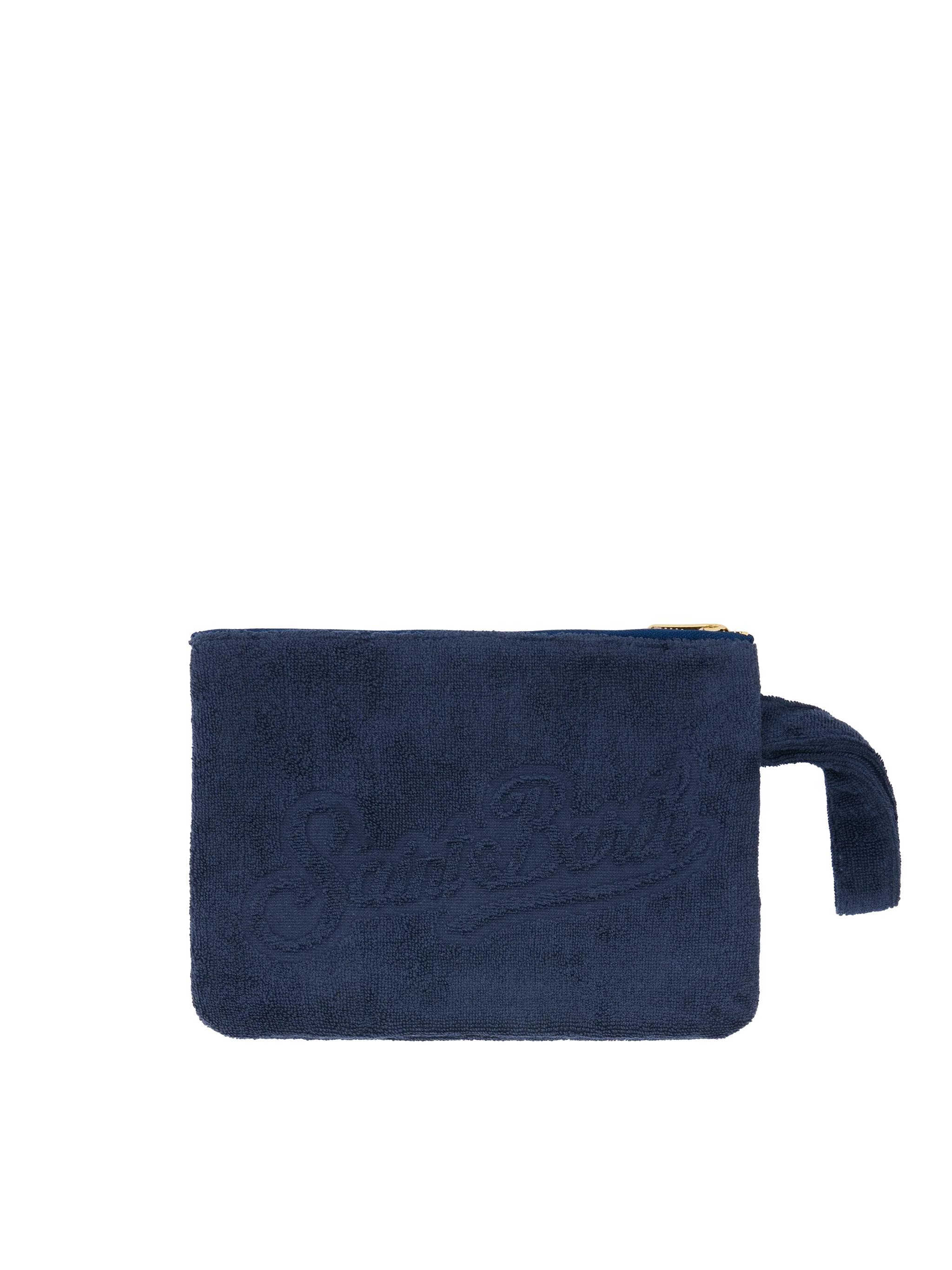 Navy blue Pareasy pochette with jacquard Saint Barth logo - Image 3