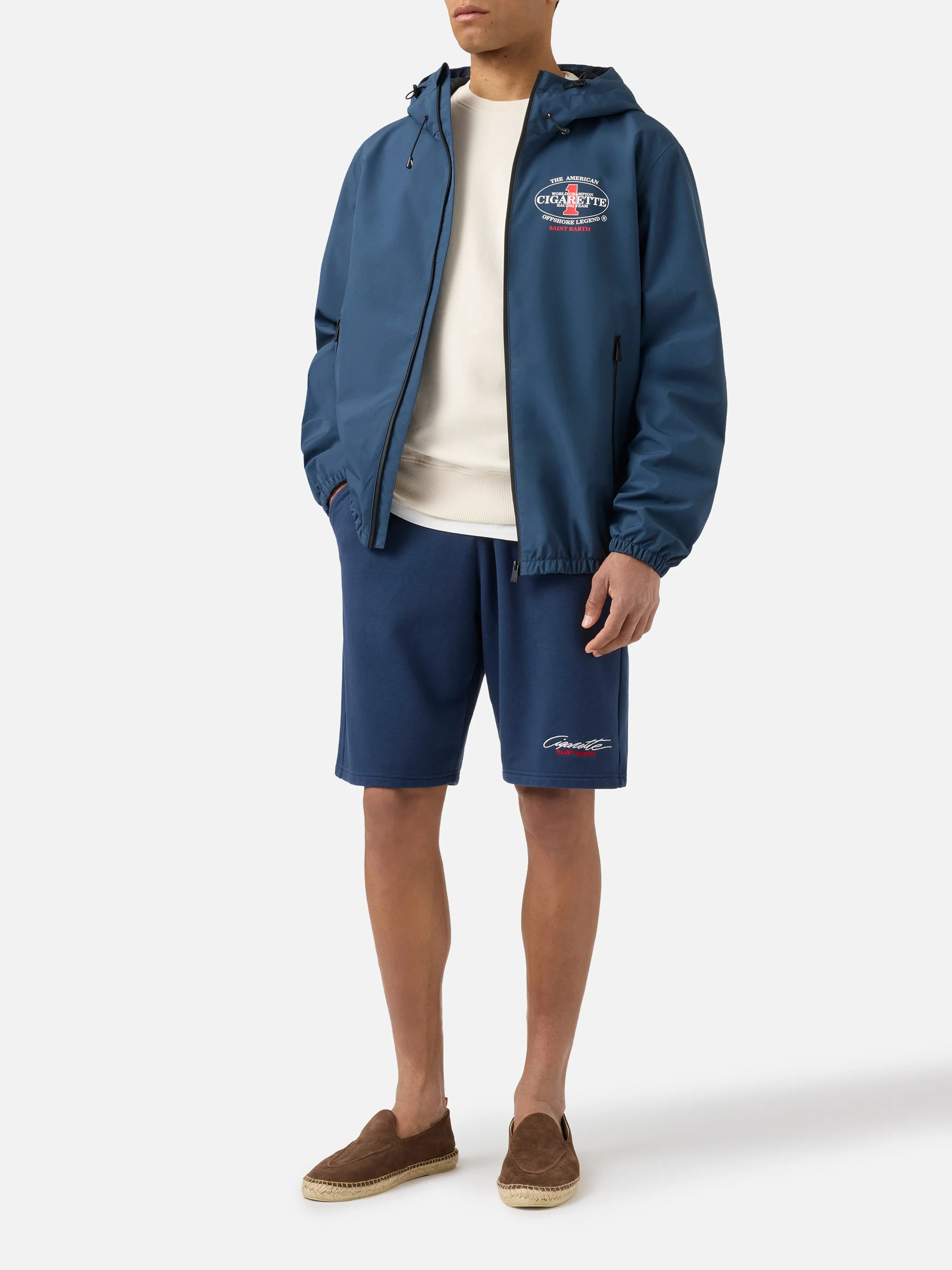 Navy blue Pilot technical jacket with Cigarette print | Special Edition - Image 2