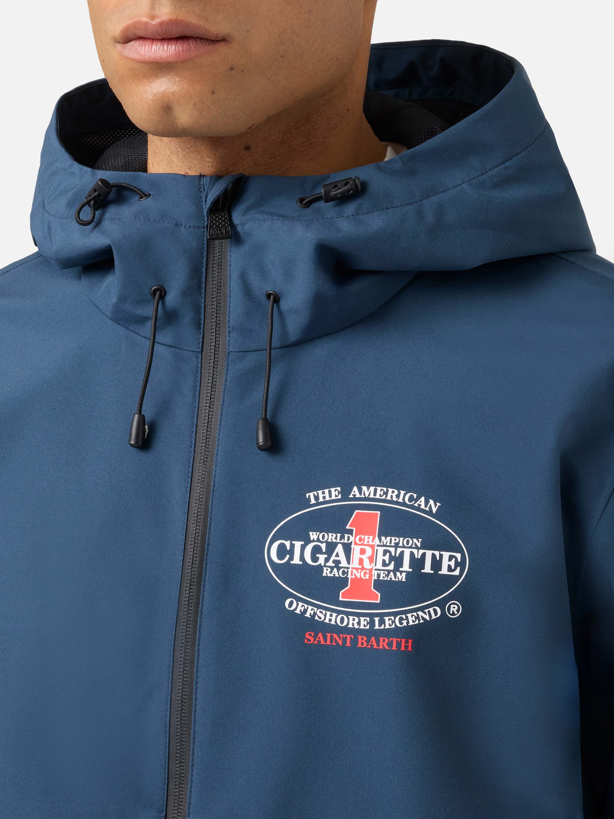Navy blue Pilot technical jacket with Cigarette print | Special Edition - Image 4