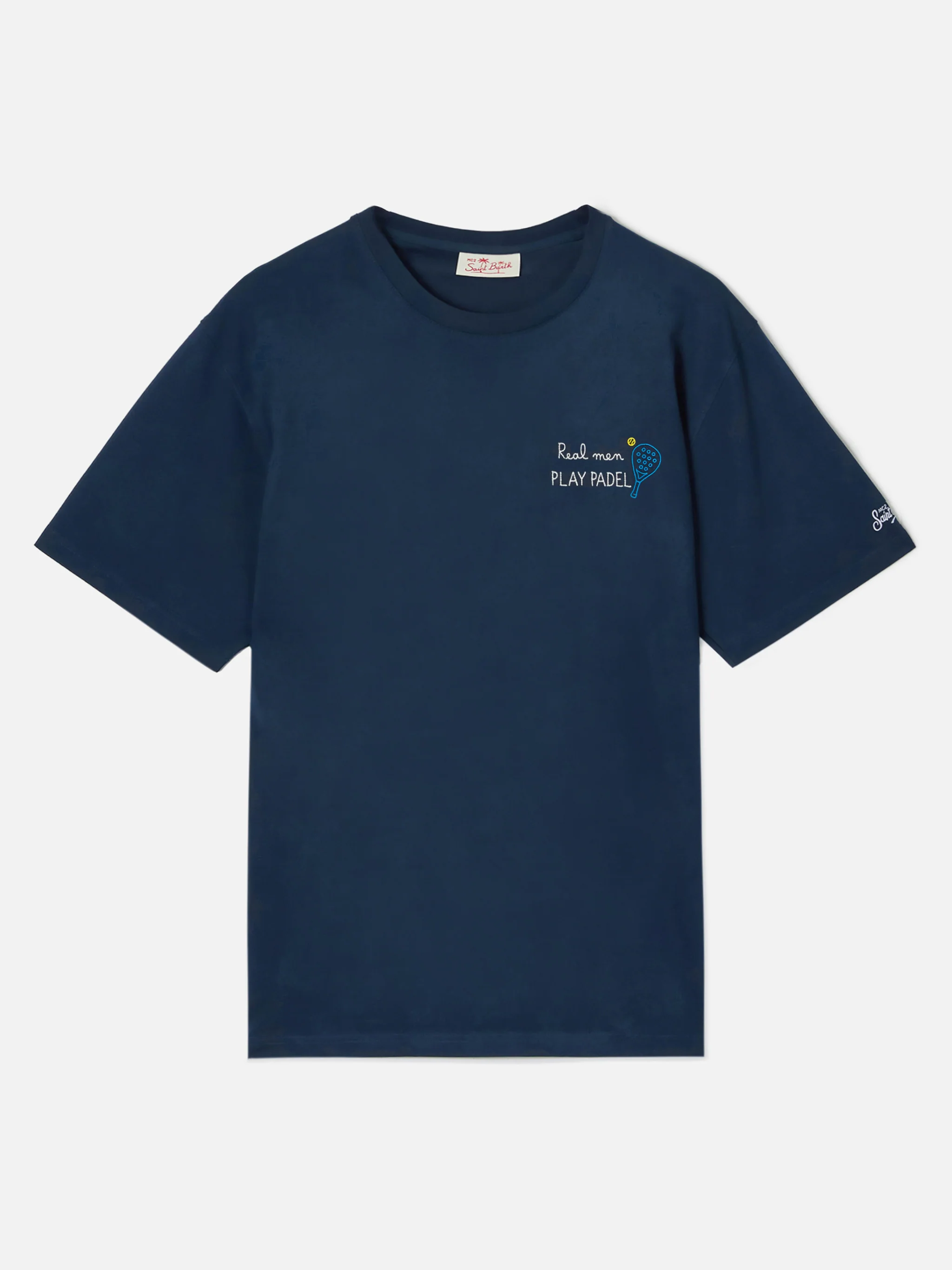 Blue Portofino T-shirt with Real Men Play Padel embroidery