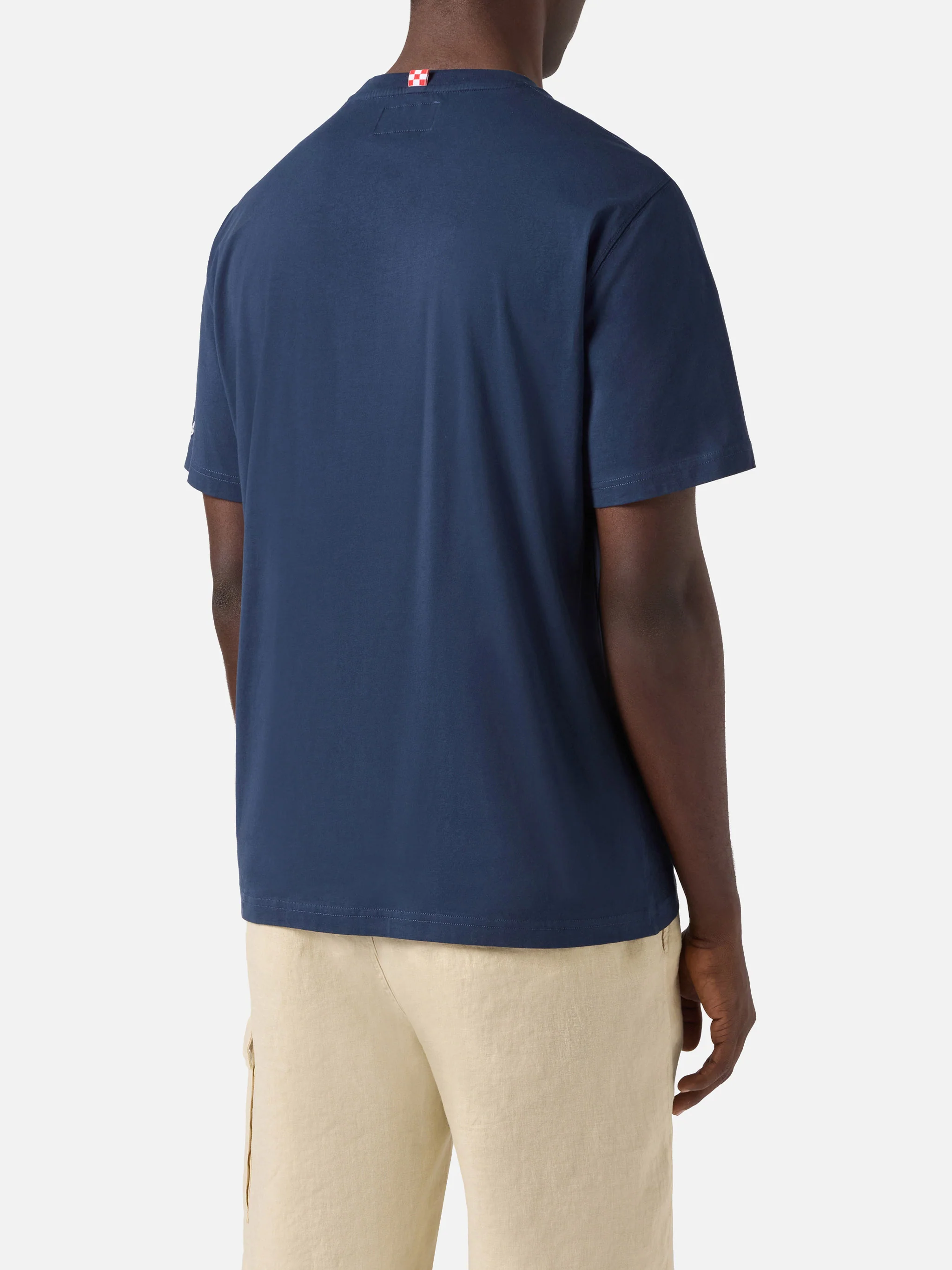 Blue Portofino T-shirt with Real Men Play Padel embroidery - Image 4