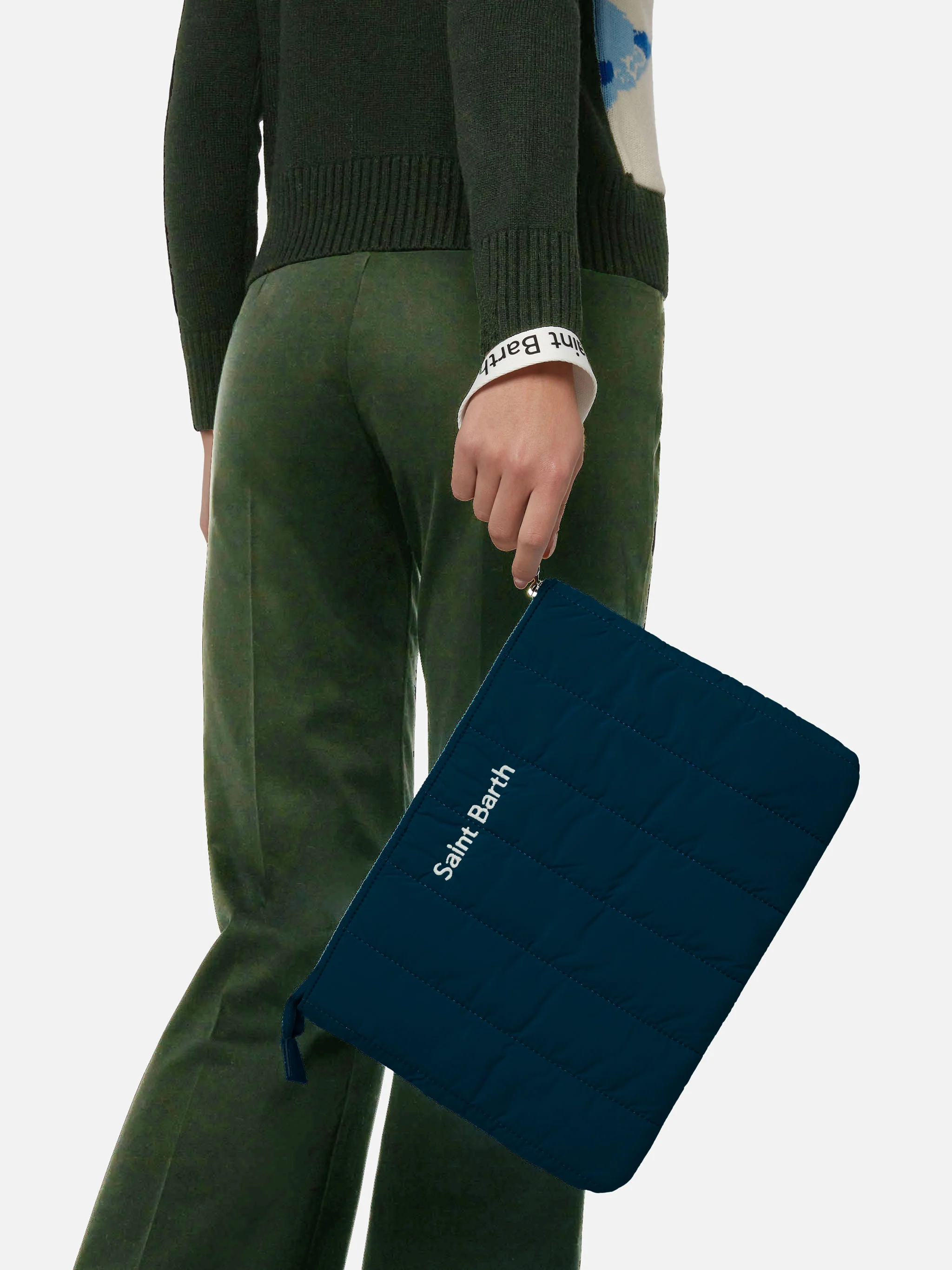 Navy blue quilted Puffer Pochette - Image 2