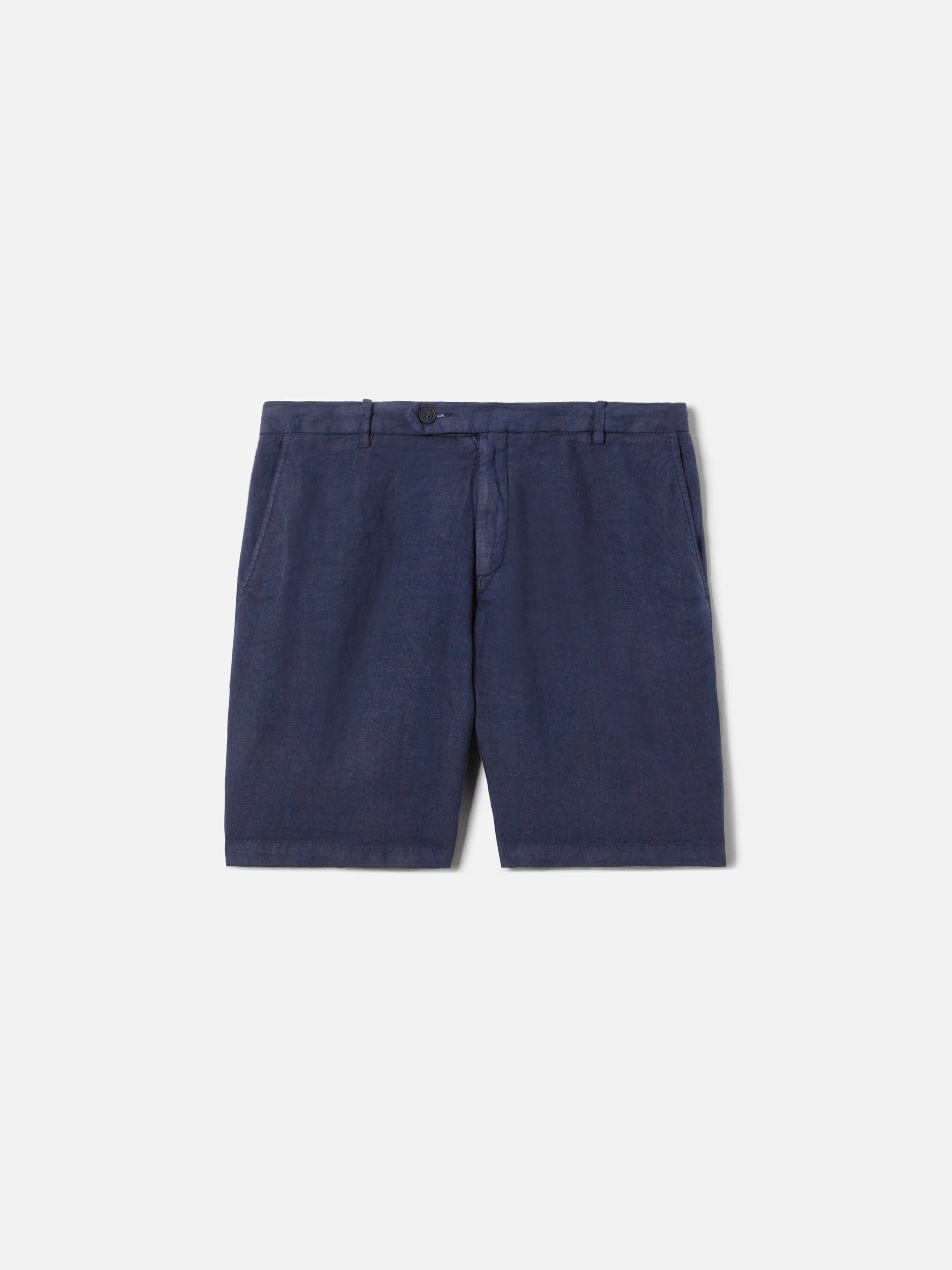 Navy blue Sebastian bermuda shorts in pure linen - Image 4